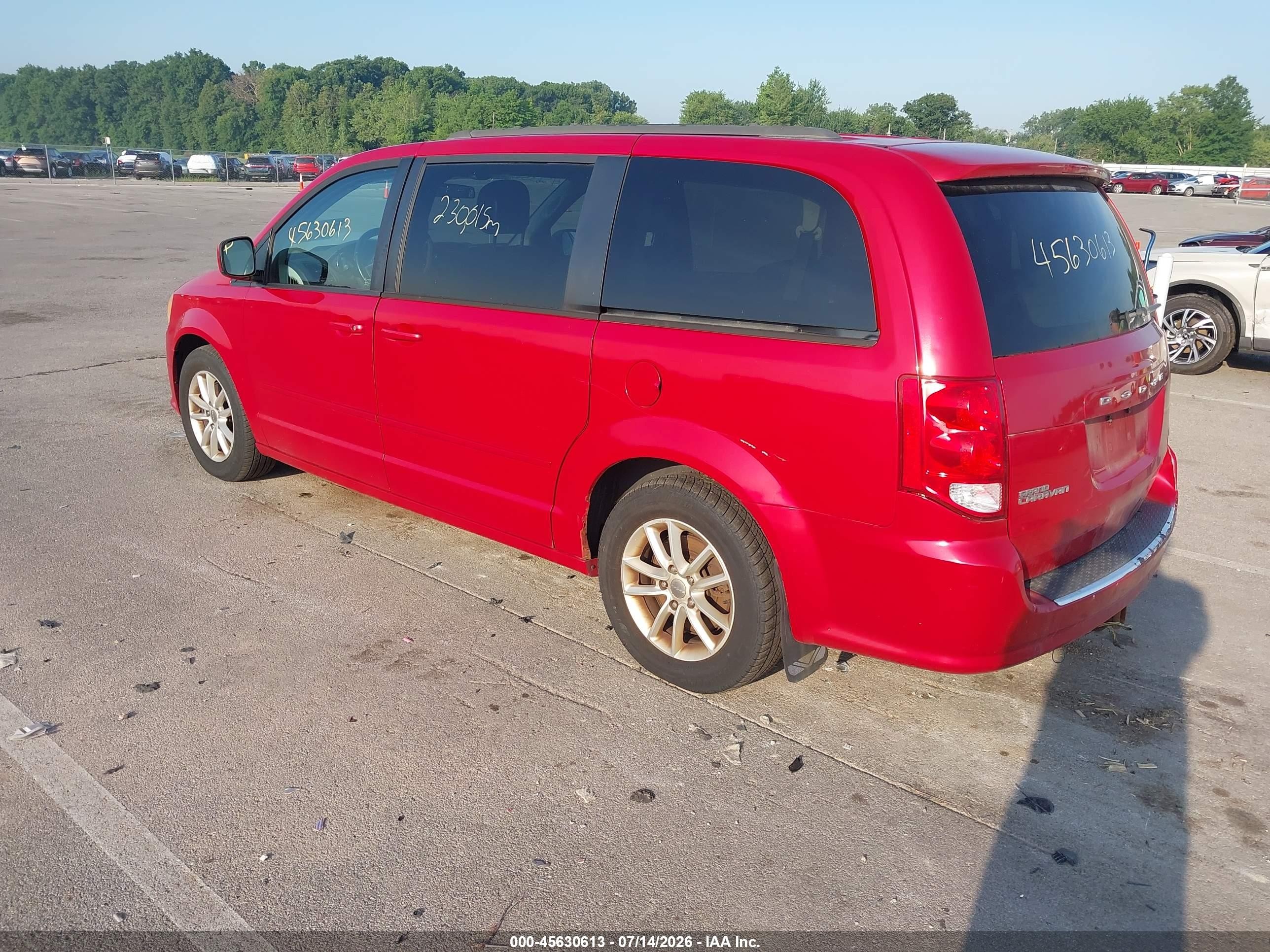 2013 Dodge Grand Caravan Sxt Red vin: 2C4RDGCG9DR717568