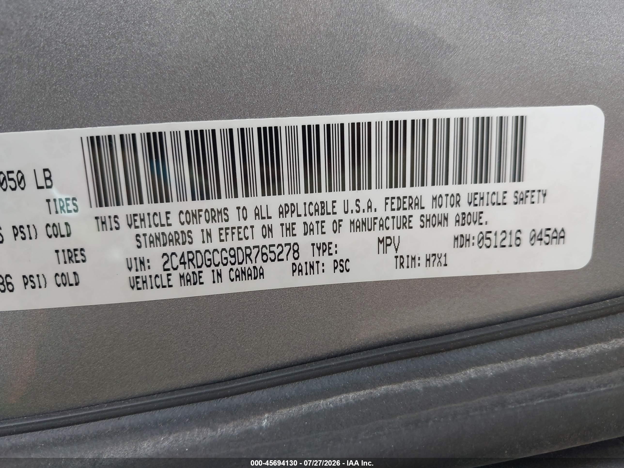 2013 Dodge Grand Caravan Sxt Silver vin: 2C4RDGCG9DR765278