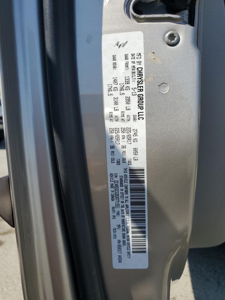 2013 Dodge Grand Caravan Sxt Beige vin: 2C4RDGCG9DR771551