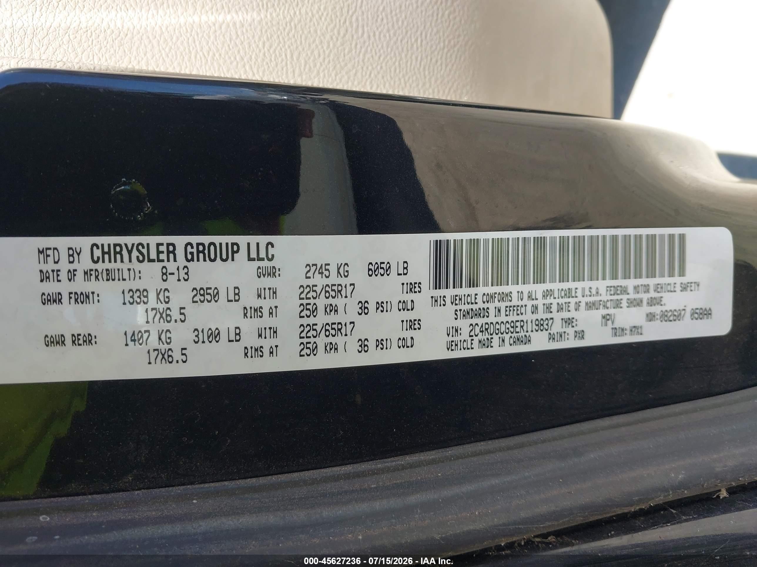 2014 Dodge Grand Caravan Sxt Black vin: 2C4RDGCG9ER119837