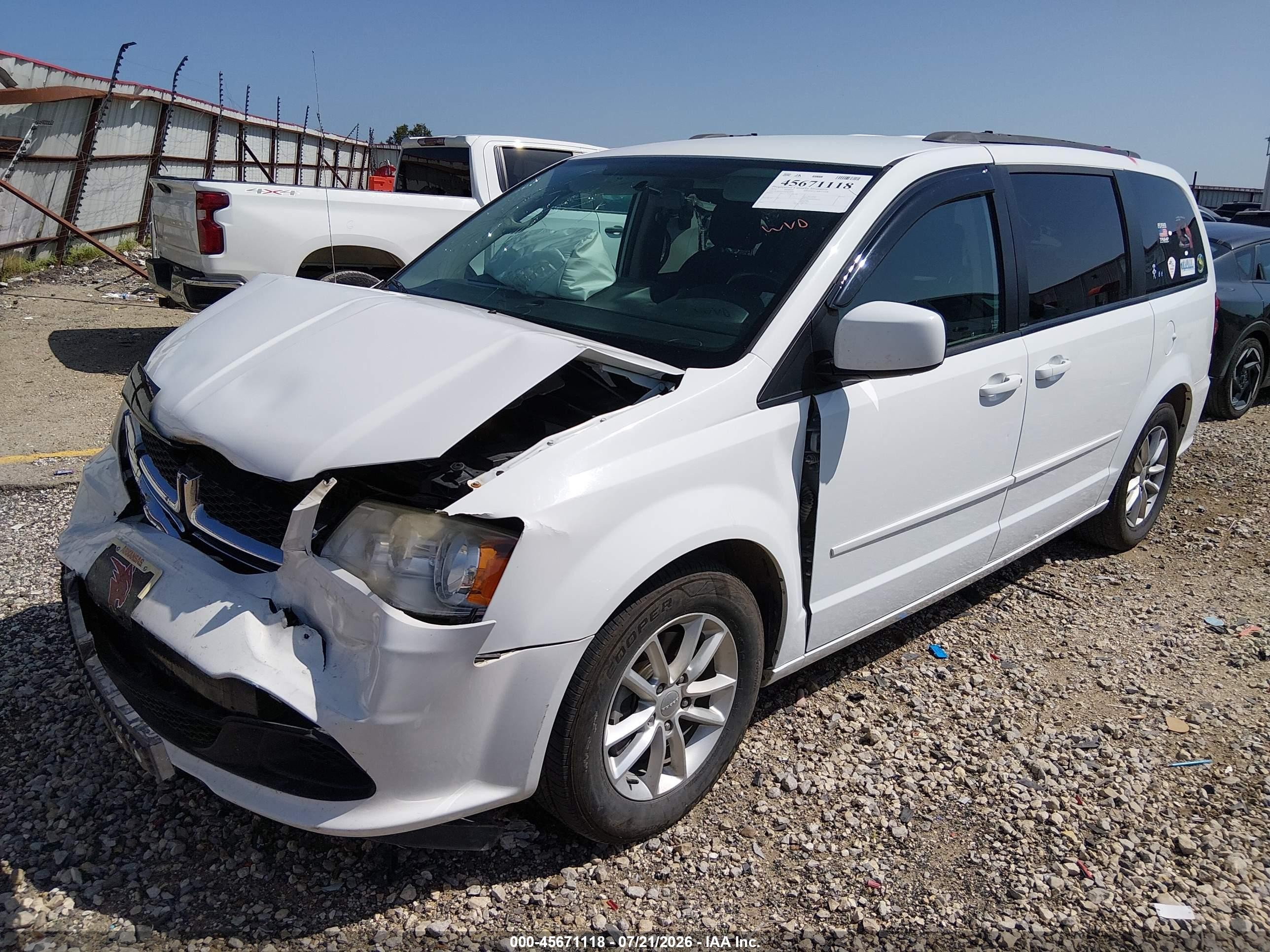 2014 Dodge Grand Caravan Sxt Белый vin: 2C4RDGCG9ER120096