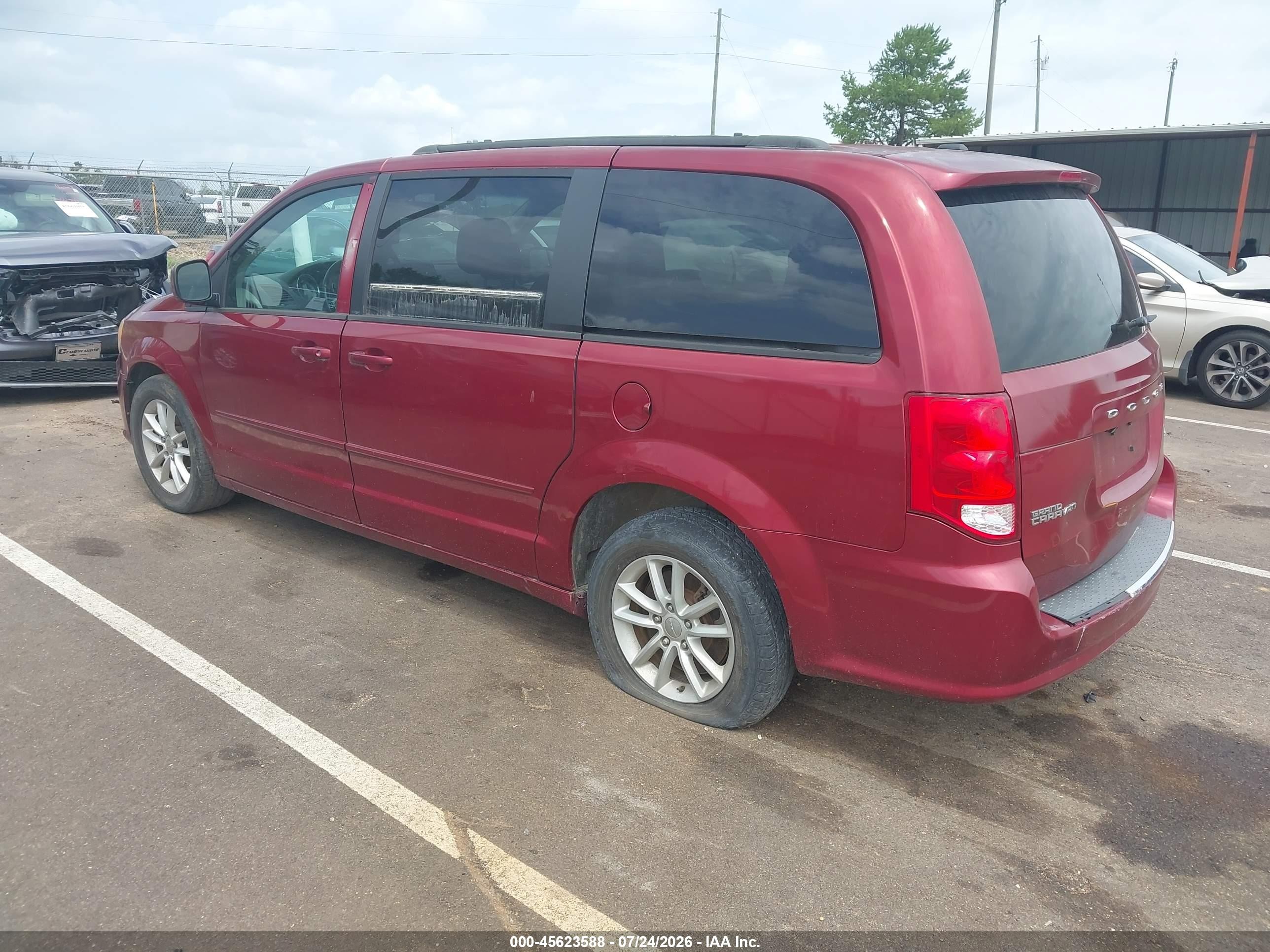 2014 Dodge Grand Caravan Sxt Burgundy vin: 2C4RDGCG9ER170707