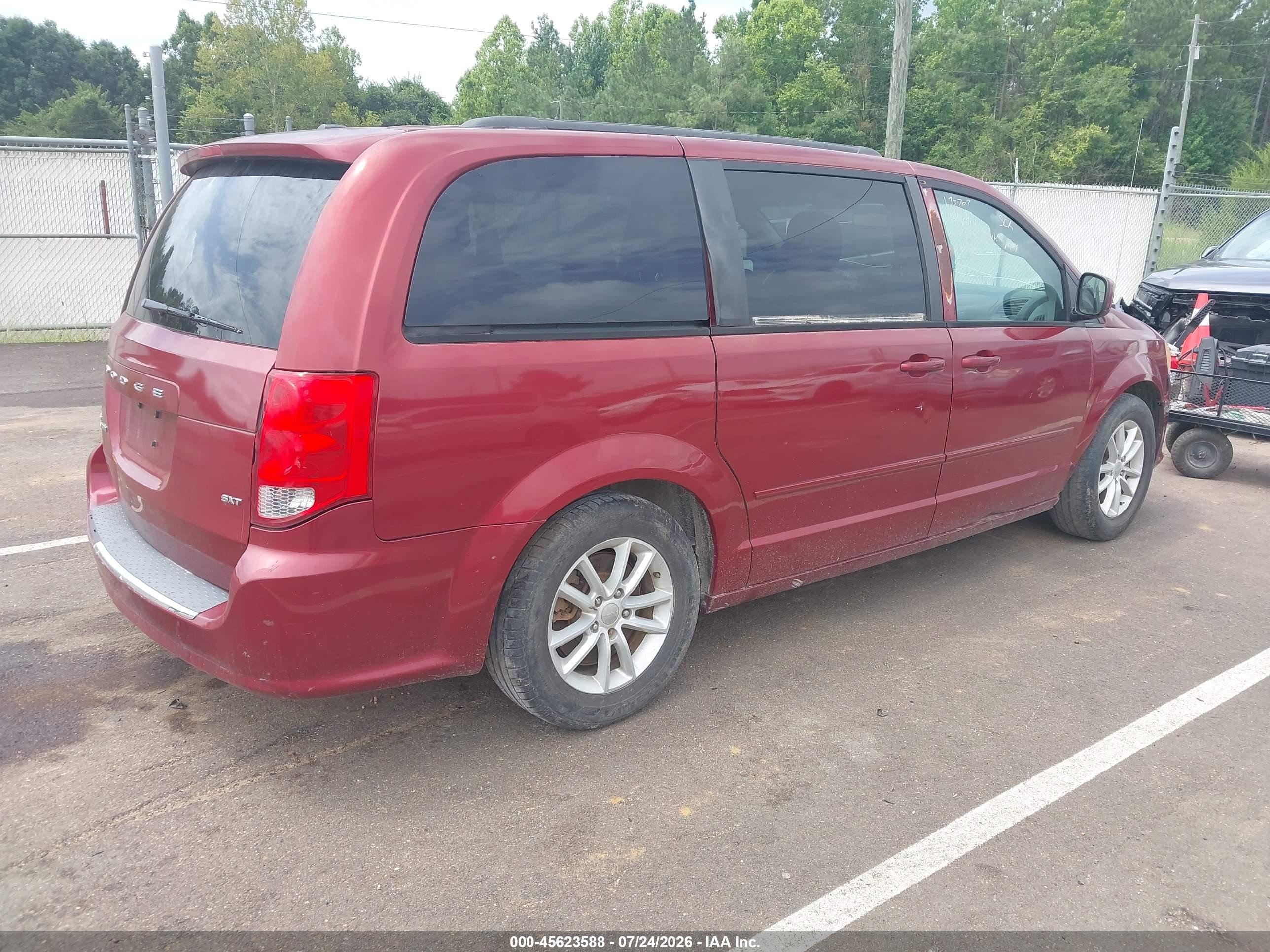 2014 Dodge Grand Caravan Sxt Burgundy vin: 2C4RDGCG9ER170707