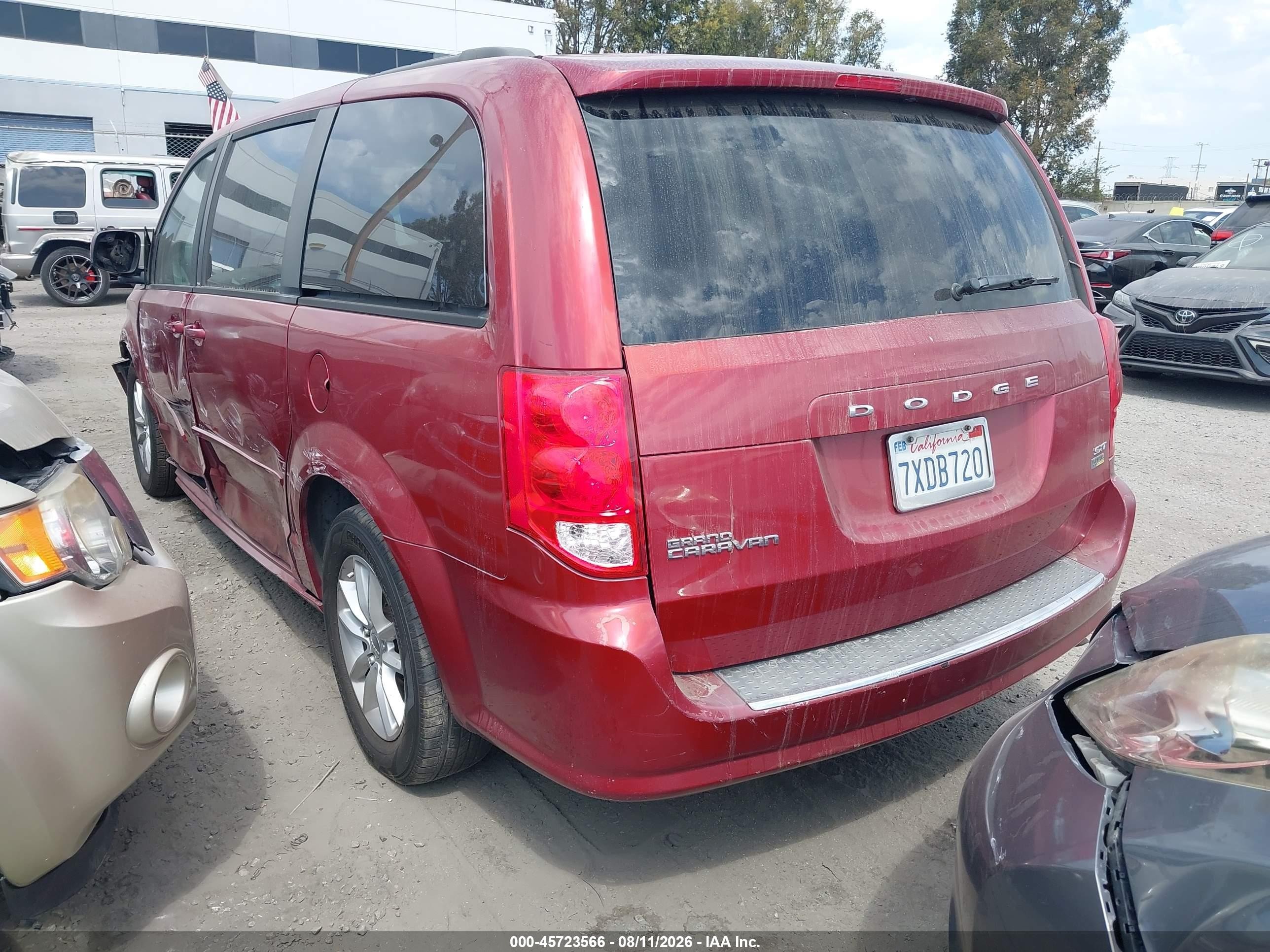 2014 Dodge Grand Caravan Sxt Бордовый vin: 2C4RDGCG9ER289177