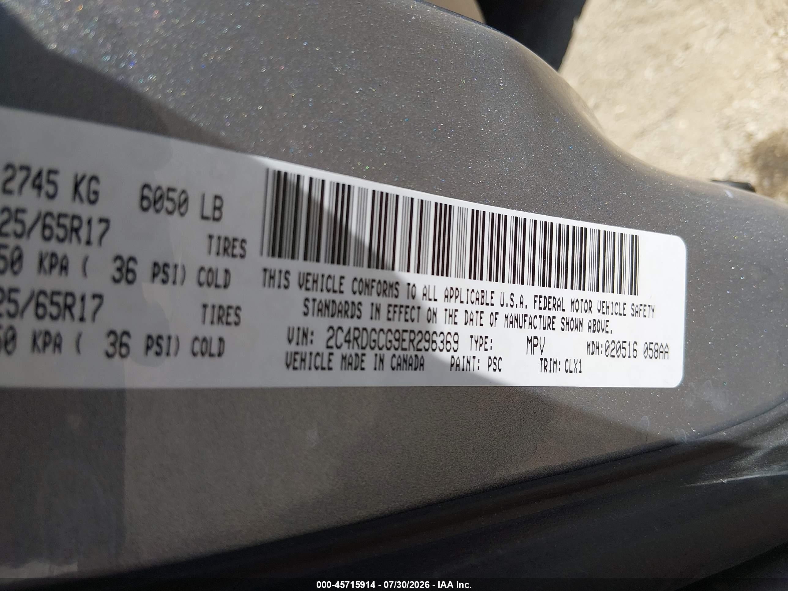 2014 Dodge Grand Caravan Sxt 30th Anniversary Gray vin: 2C4RDGCG9ER296369