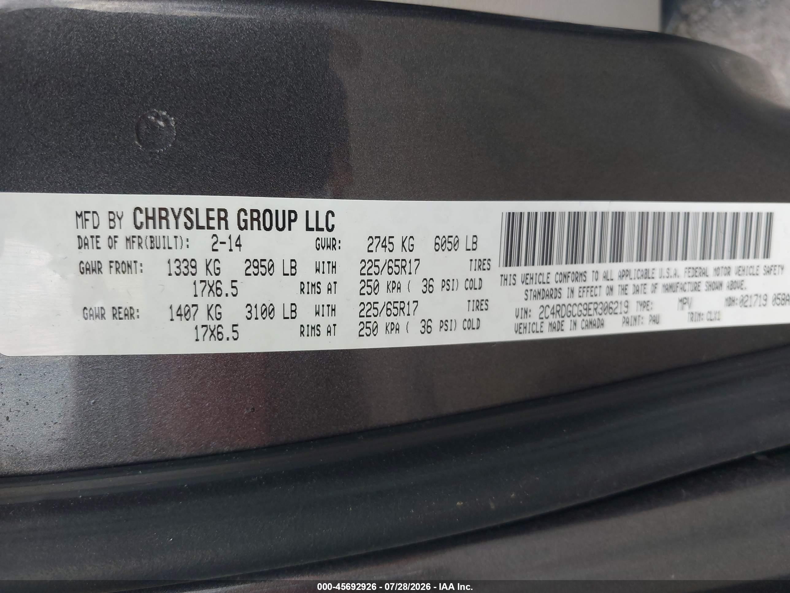 2014 Dodge Grand Caravan Sxt 30th Anniversary Gray vin: 2C4RDGCG9ER306219