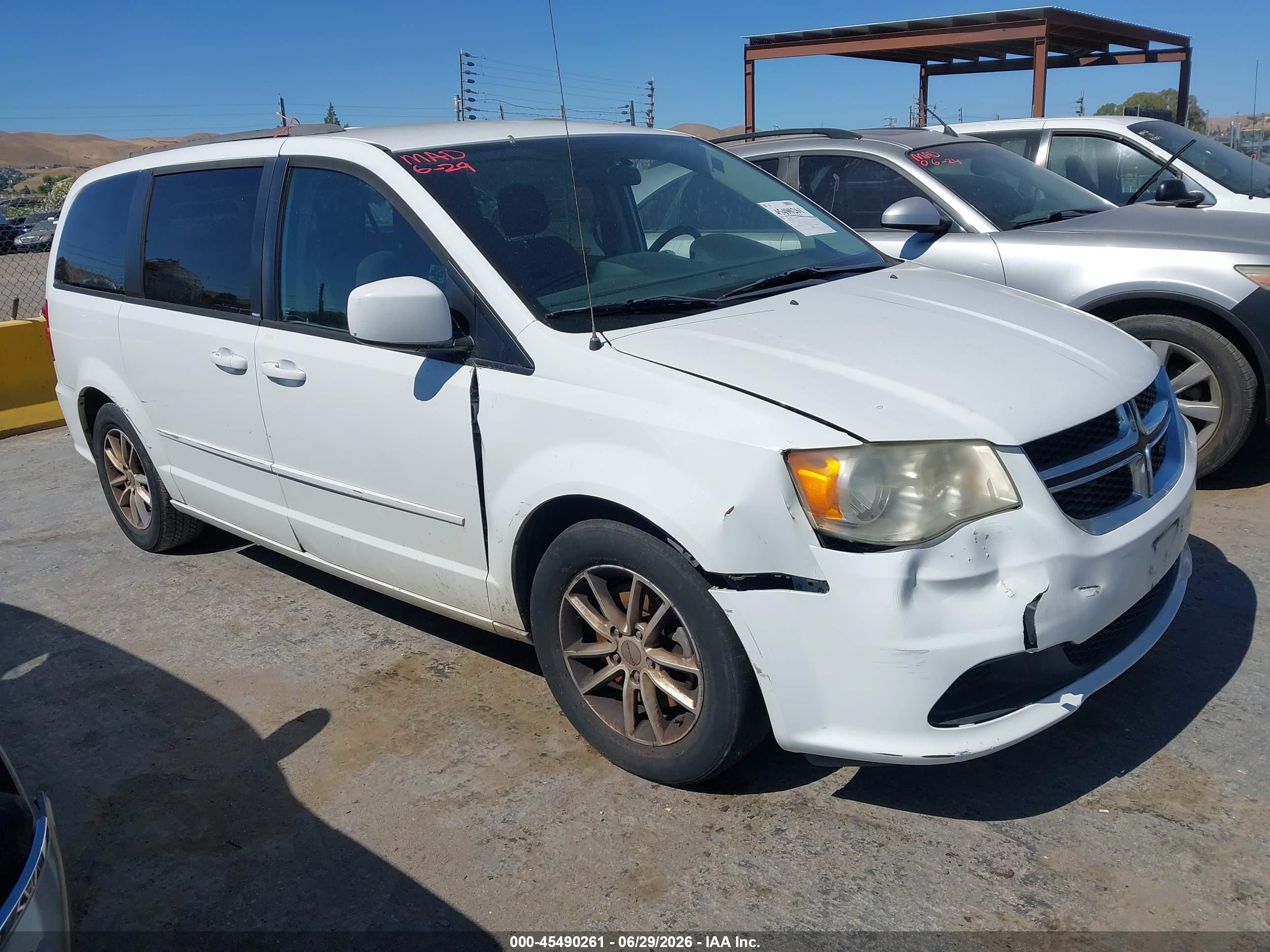 2014 Dodge Grand Caravan Sxt White vin: 2C4RDGCG9ER313591