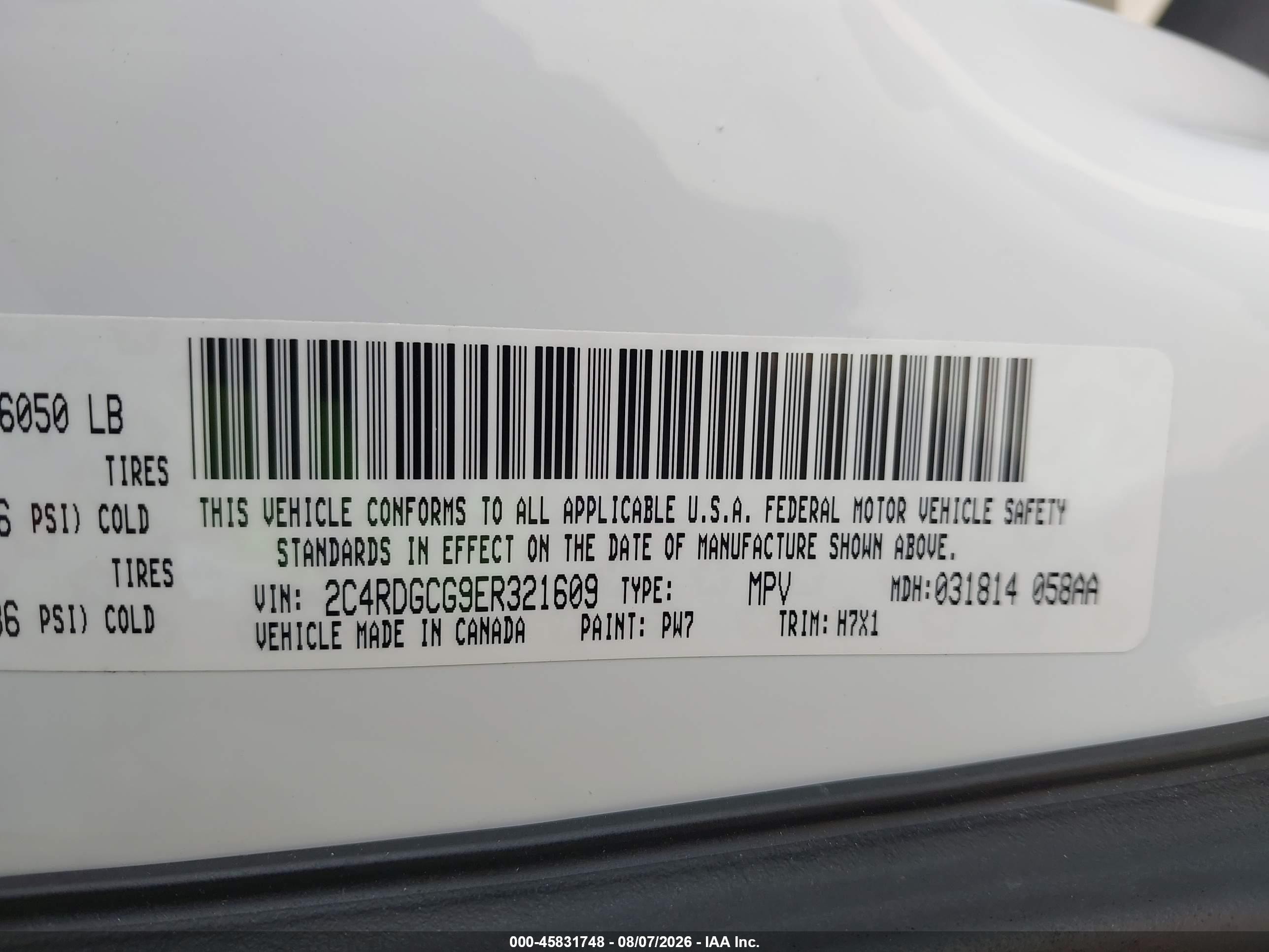 2014 Dodge Grand Caravan Sxt White vin: 2C4RDGCG9ER321609