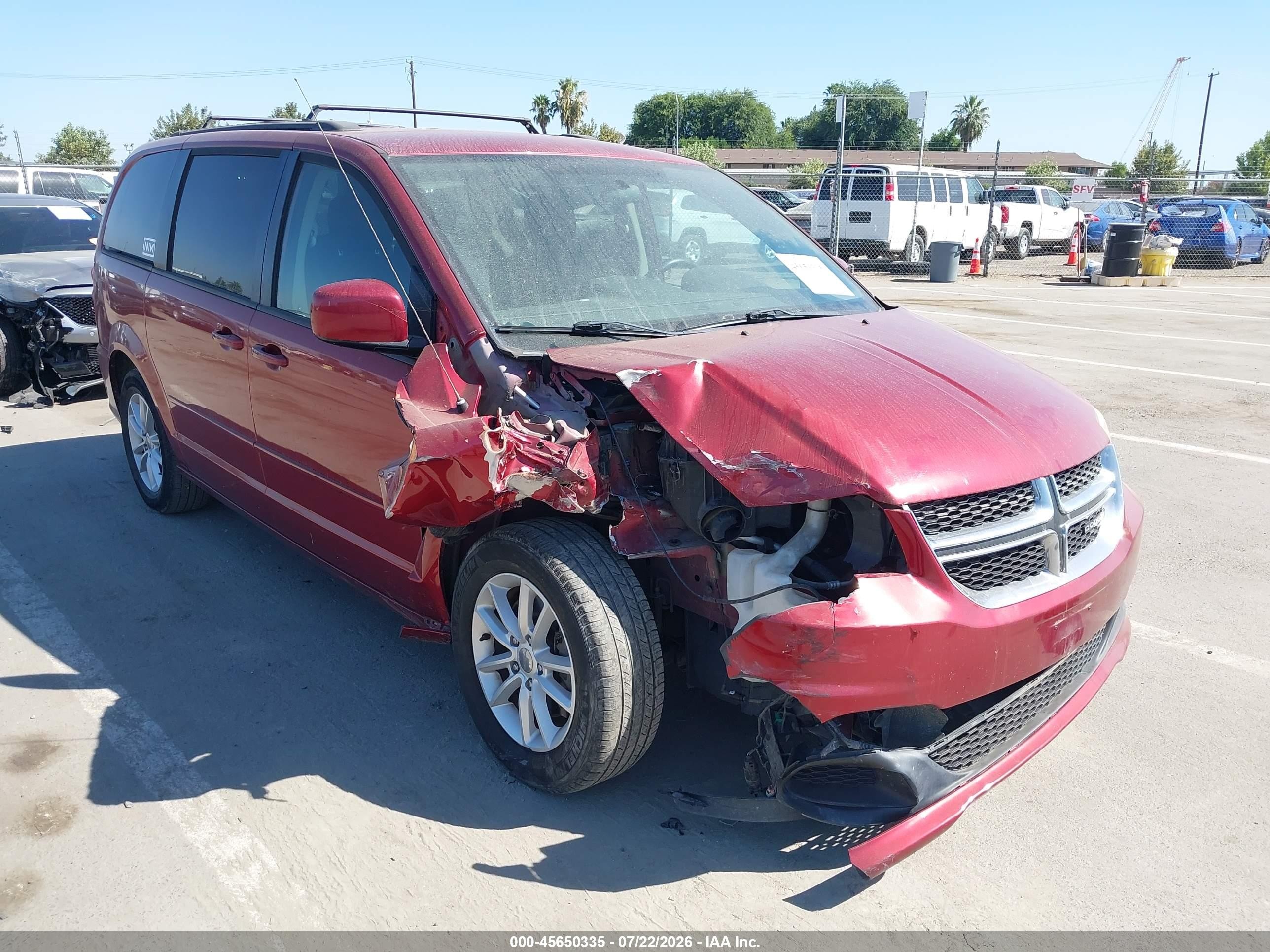 2014 Dodge Grand Caravan Sxt Red vin: 2C4RDGCG9ER401542