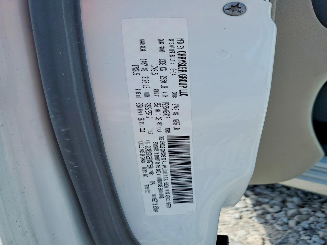 2014 Dodge Grand Caravan Sxt White vin: 2C4RDGCG9ER427560