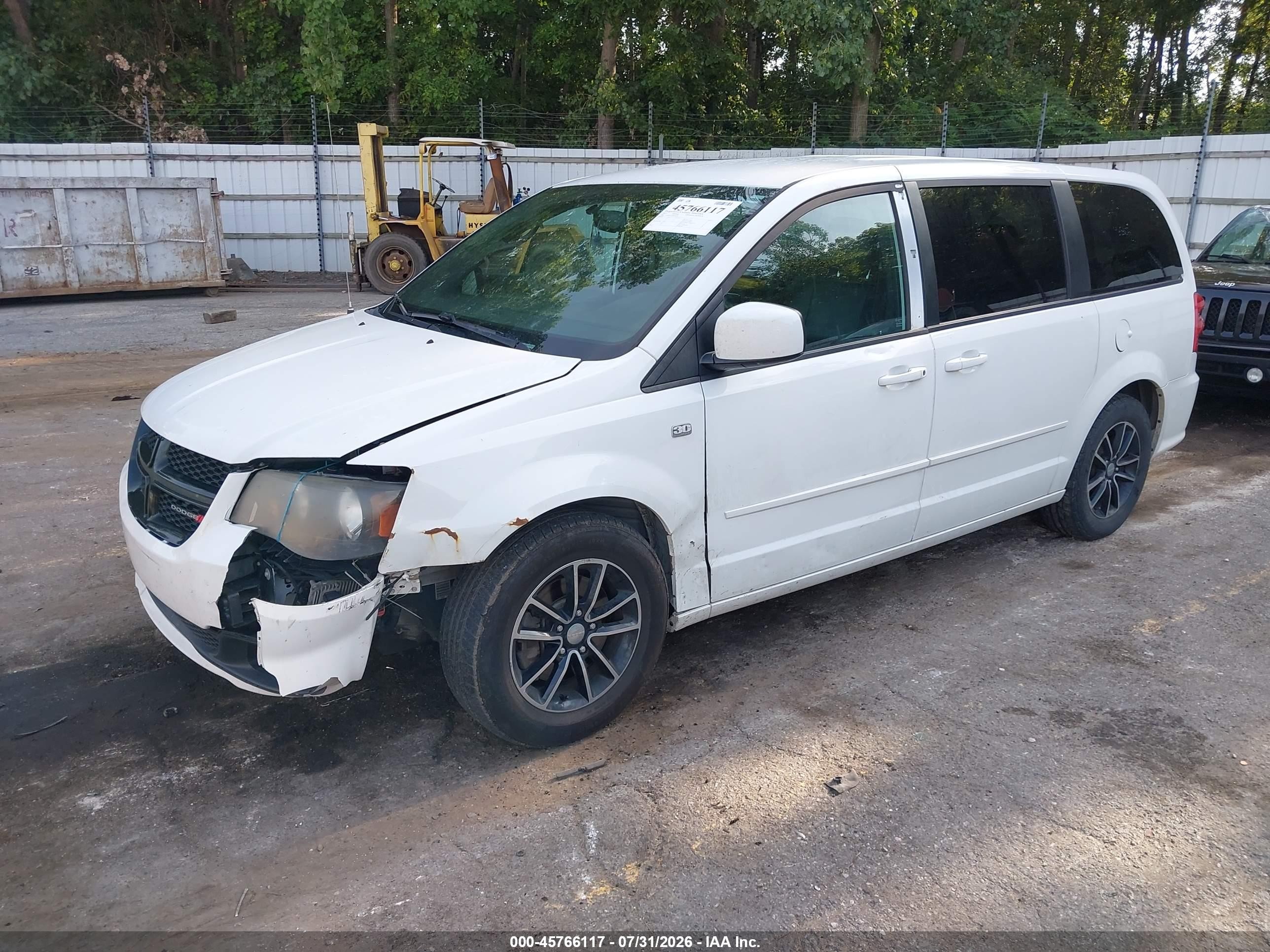 2014 Dodge Grand Caravan Sxt White vin: 2C4RDGCG9ER459201