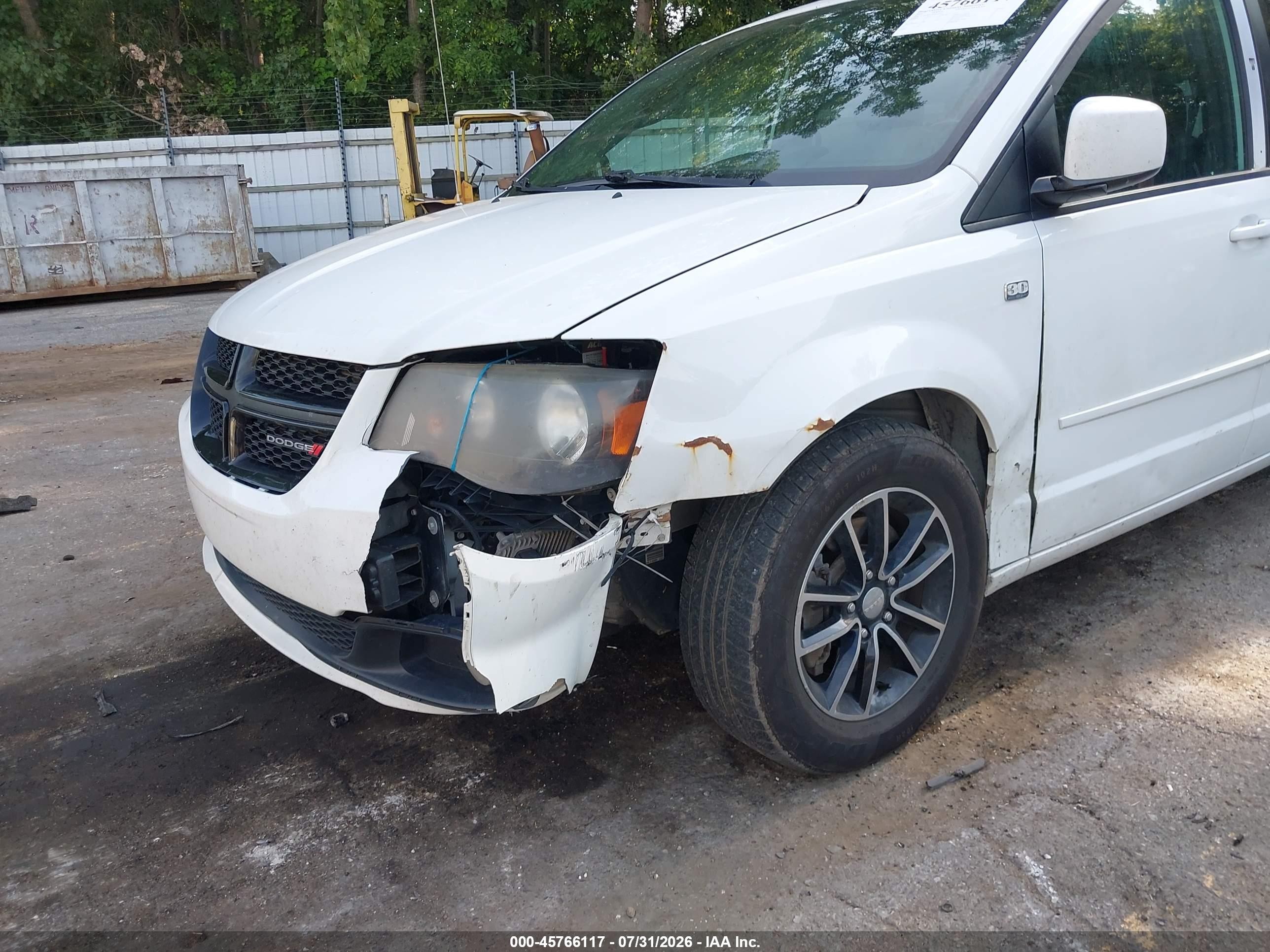 2014 Dodge Grand Caravan Sxt White vin: 2C4RDGCG9ER459201