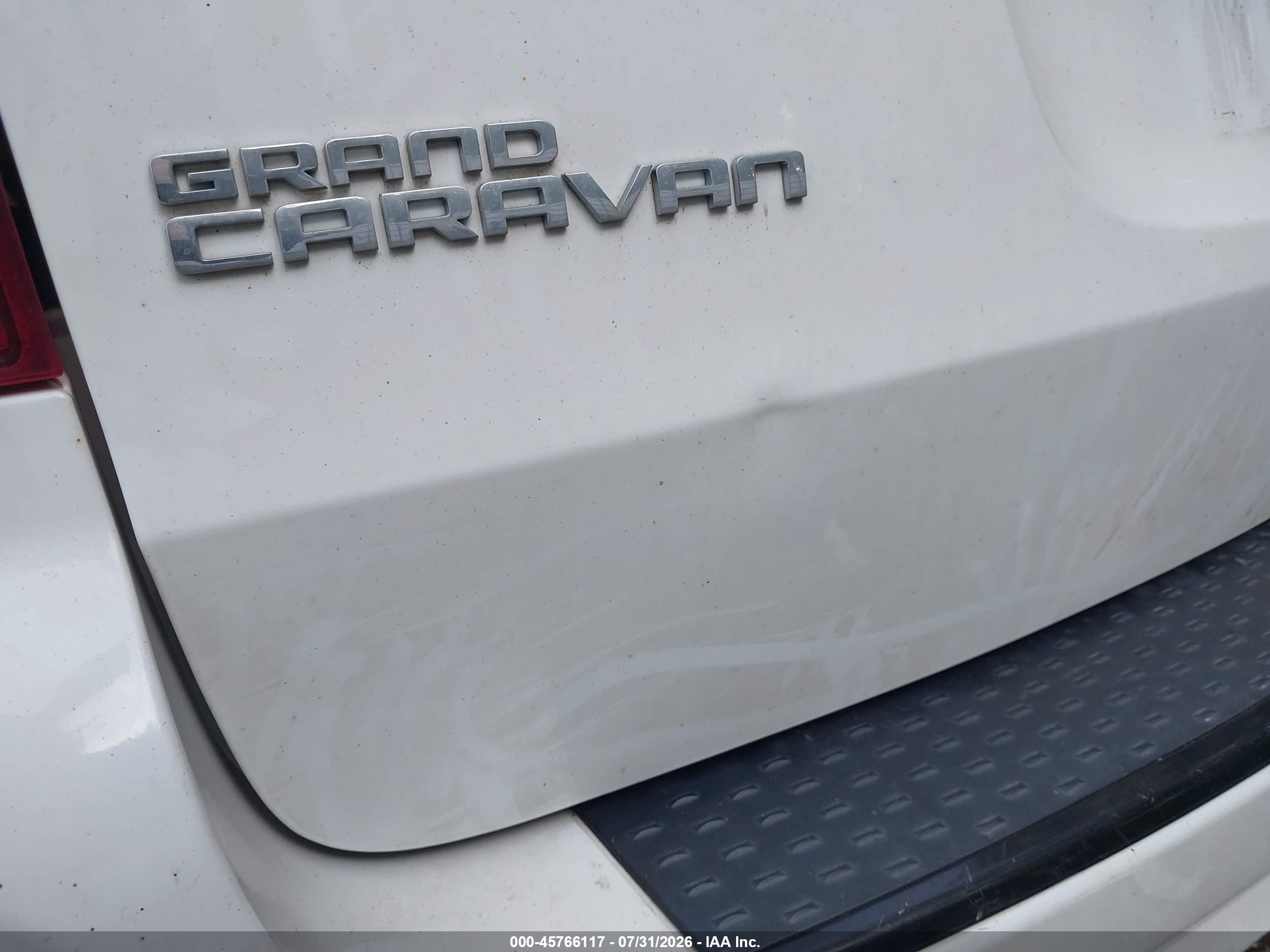 2014 Dodge Grand Caravan Sxt White vin: 2C4RDGCG9ER459201