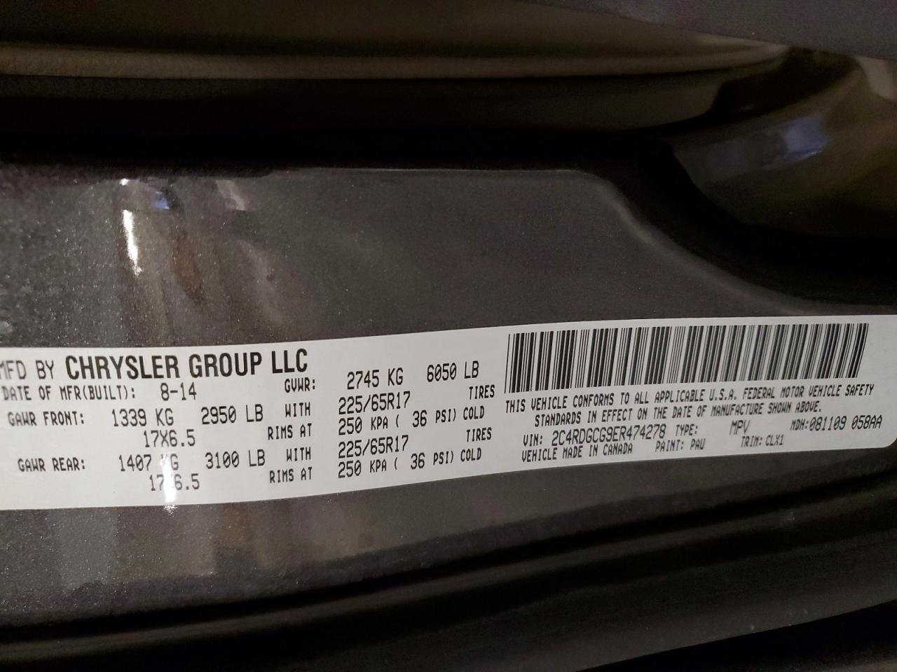 2014 Dodge Grand Caravan Sxt Silver vin: 2C4RDGCG9ER474278