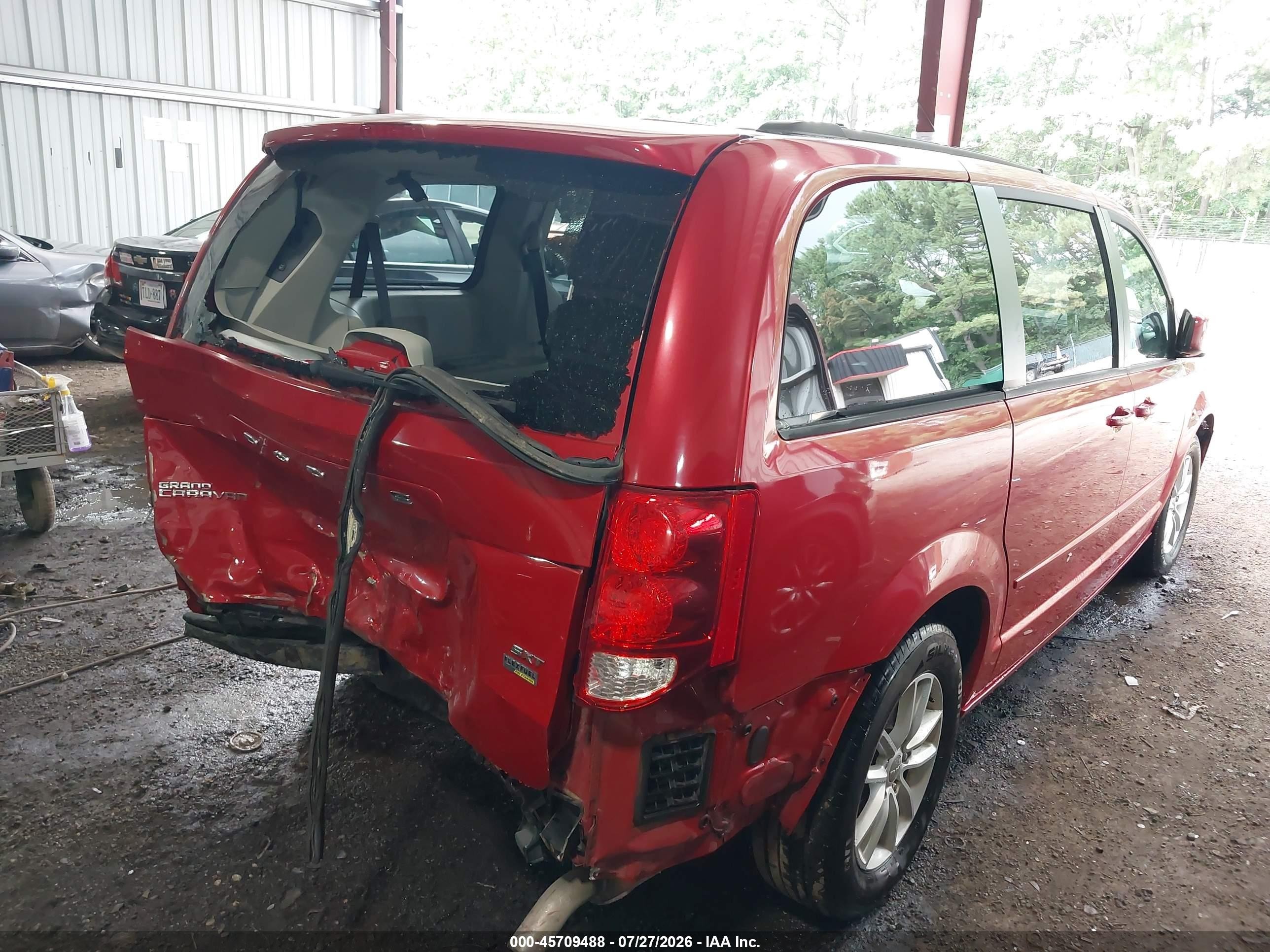 2014 Dodge Grand Caravan Sxt Red vin: 2C4RDGCG9ER477598