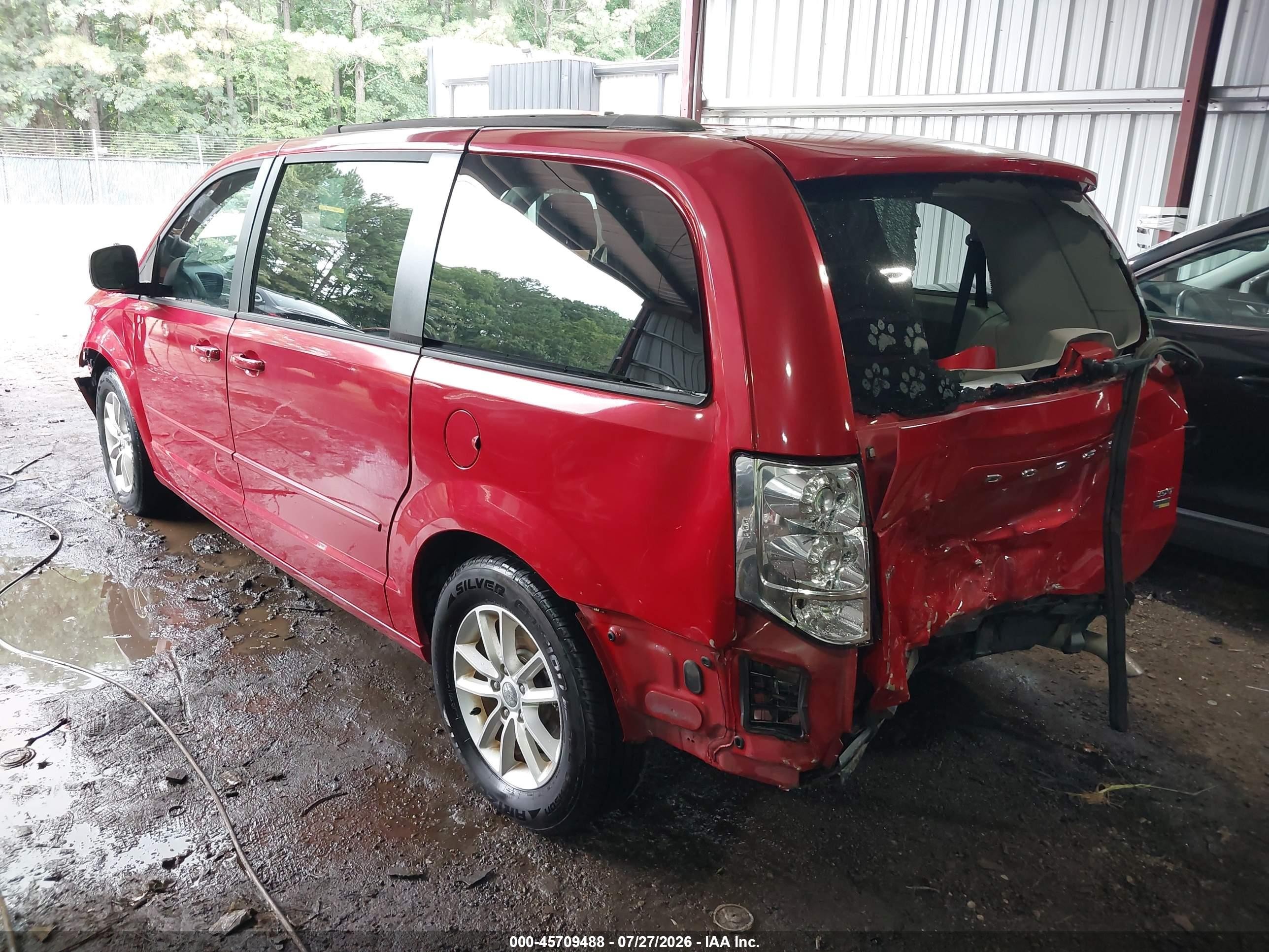 2014 Dodge Grand Caravan Sxt Red vin: 2C4RDGCG9ER477598