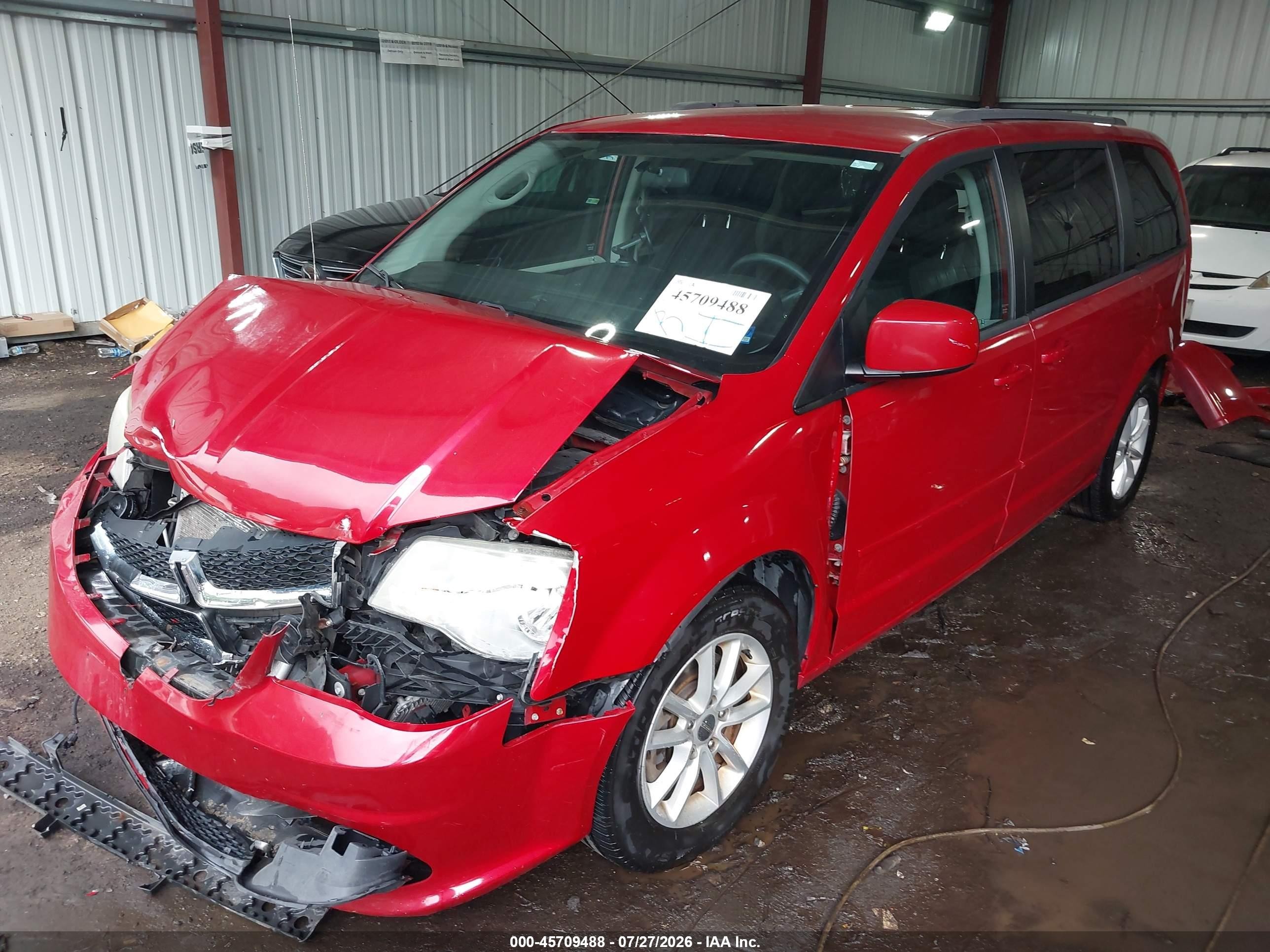 2014 Dodge Grand Caravan Sxt Red vin: 2C4RDGCG9ER477598