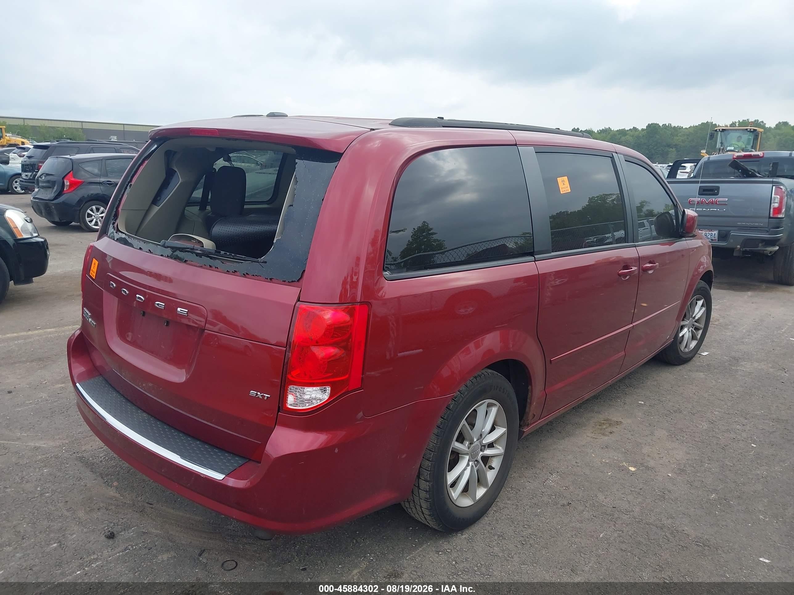 2015 Dodge Grand Caravan Sxt Red vin: 2C4RDGCG9FR512951