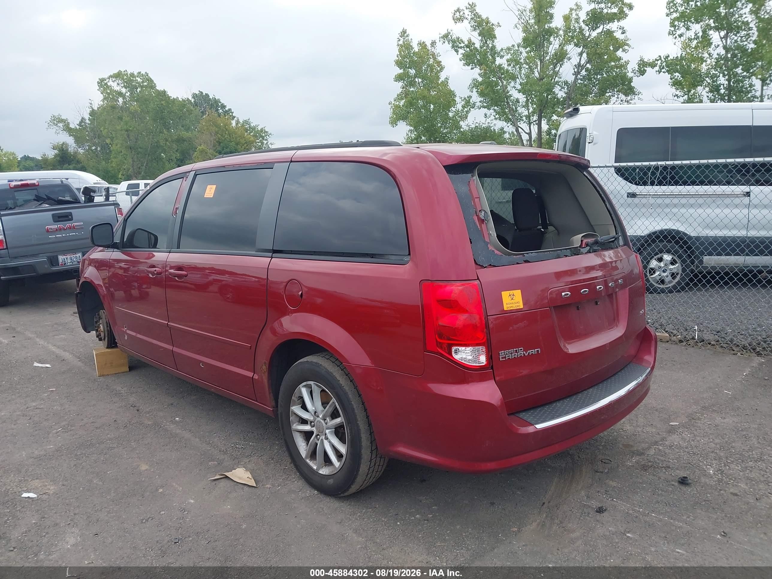 2015 Dodge Grand Caravan Sxt Red vin: 2C4RDGCG9FR512951