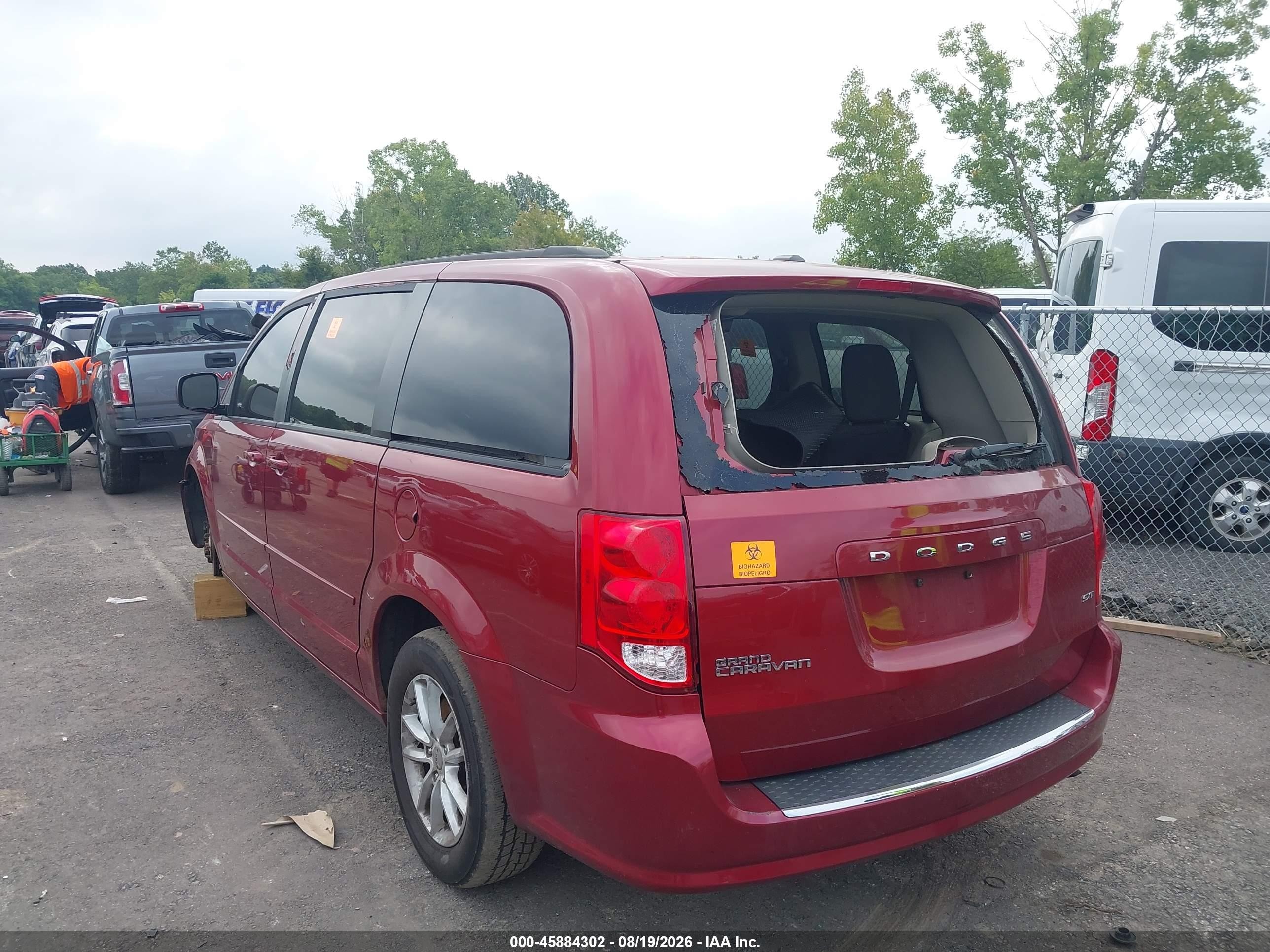 2015 Dodge Grand Caravan Sxt Red vin: 2C4RDGCG9FR512951