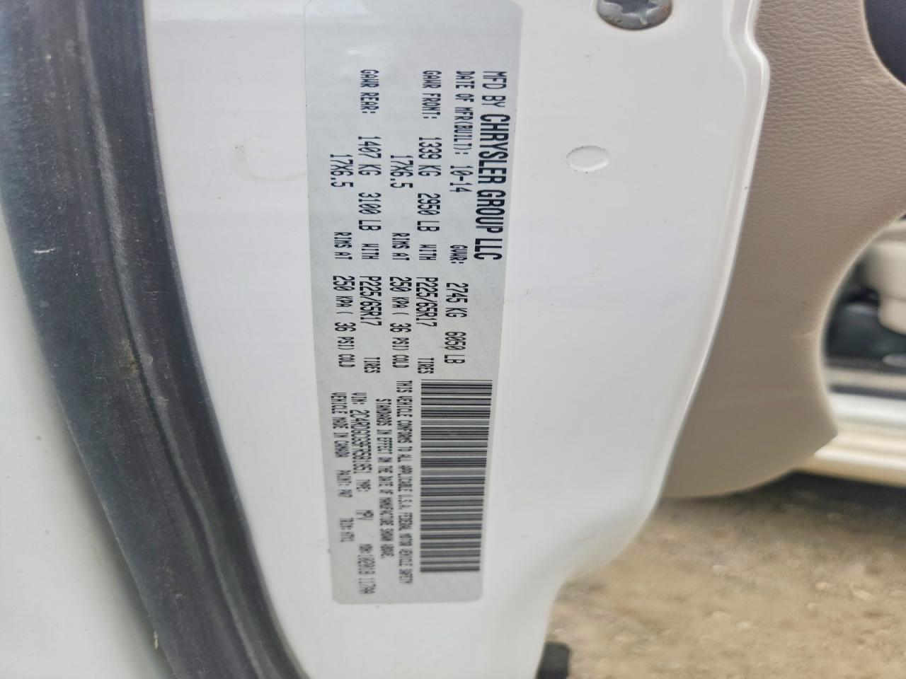 2015 Dodge Grand Caravan Sxt White vin: 2C4RDGCG9FR581851