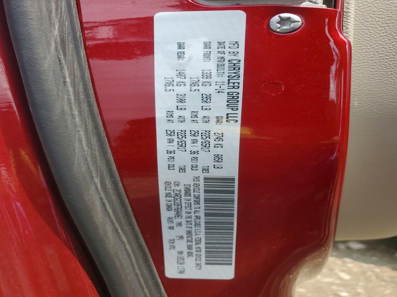 2015 Dodge Grand Caravan Sxt Red vin: 2C4RDGCG9FR604061