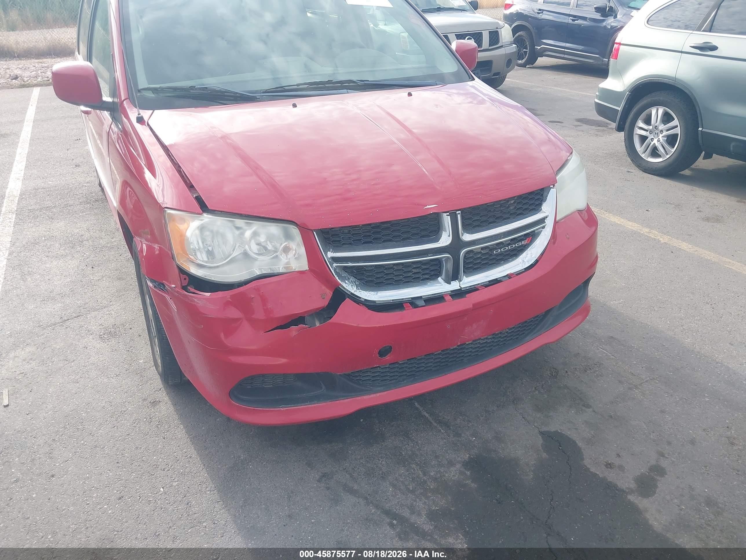 2012 Dodge Grand Caravan Sxt Red vin: 2C4RDGCGXCR156795