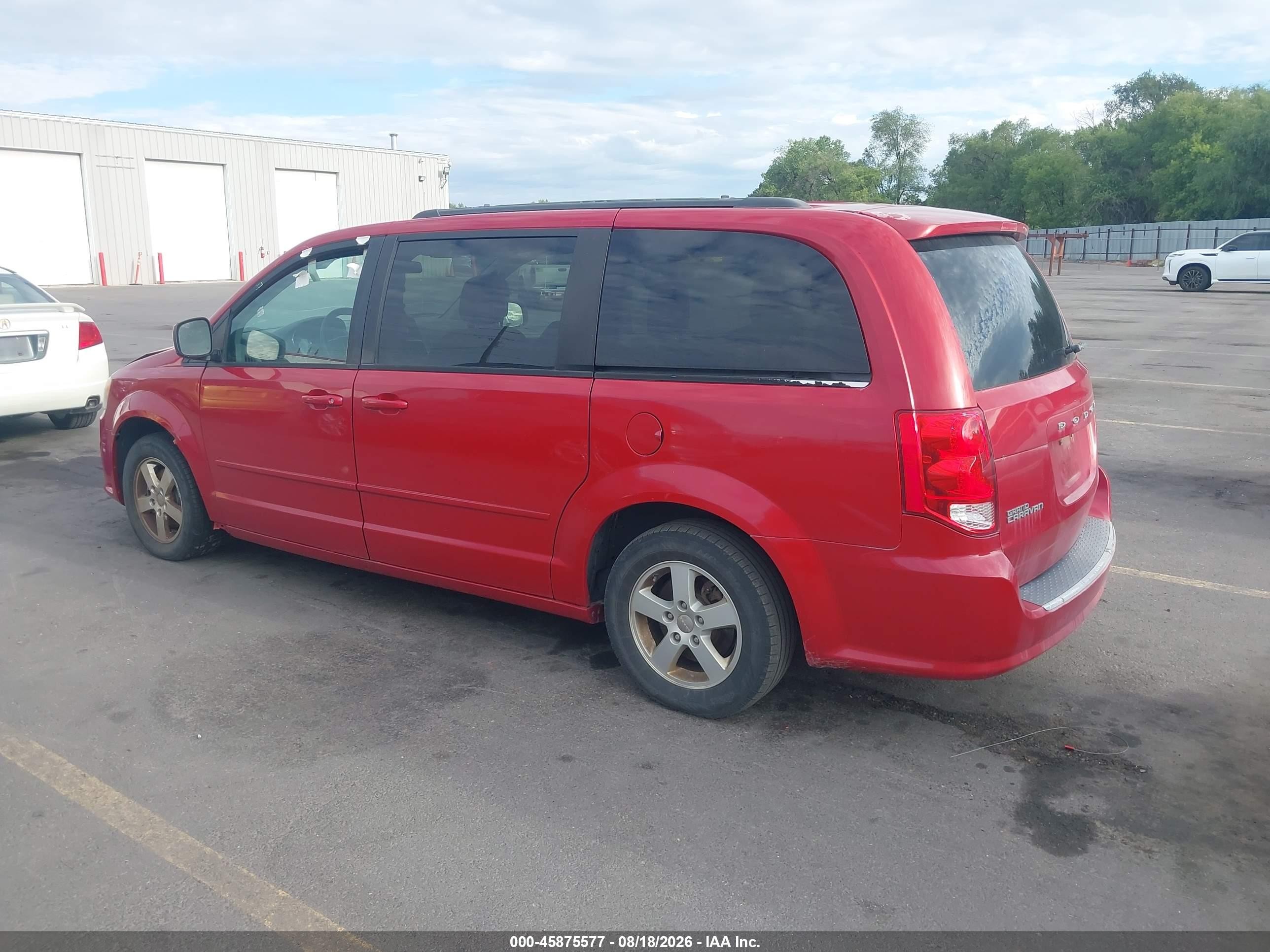 2012 Dodge Grand Caravan Sxt Red vin: 2C4RDGCGXCR156795