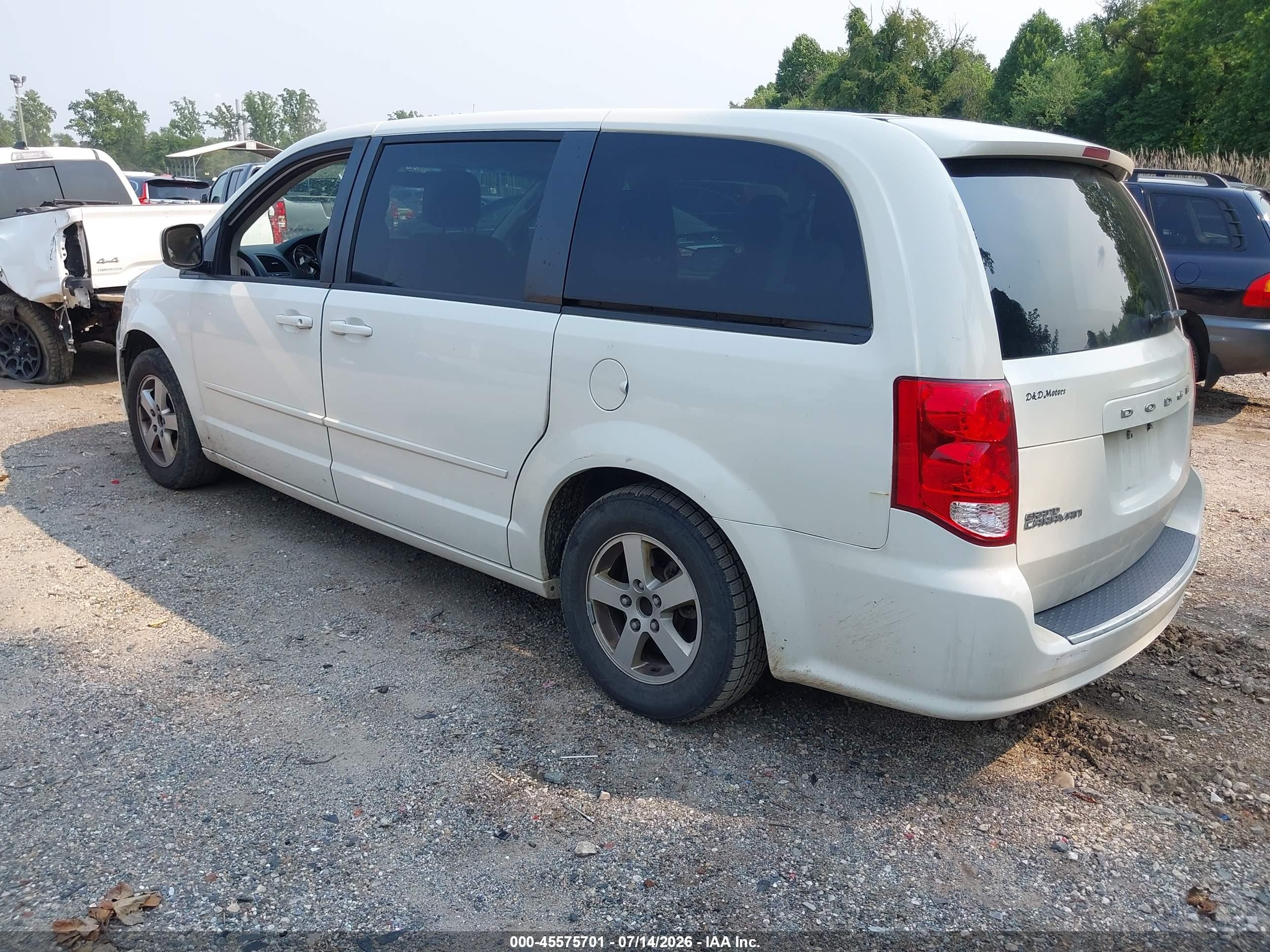 2012 Dodge Grand Caravan Sxt White vin: 2C4RDGCGXCR219121
