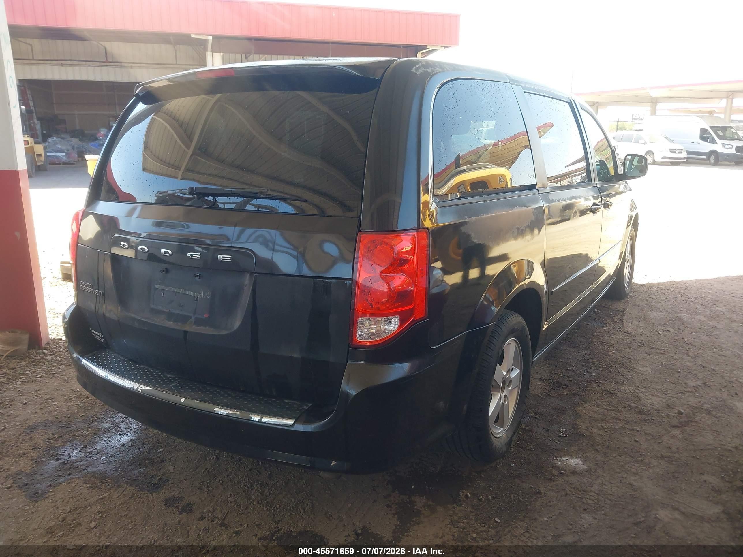 2012 Dodge Grand Caravan Sxt Black vin: 2C4RDGCGXCR274698