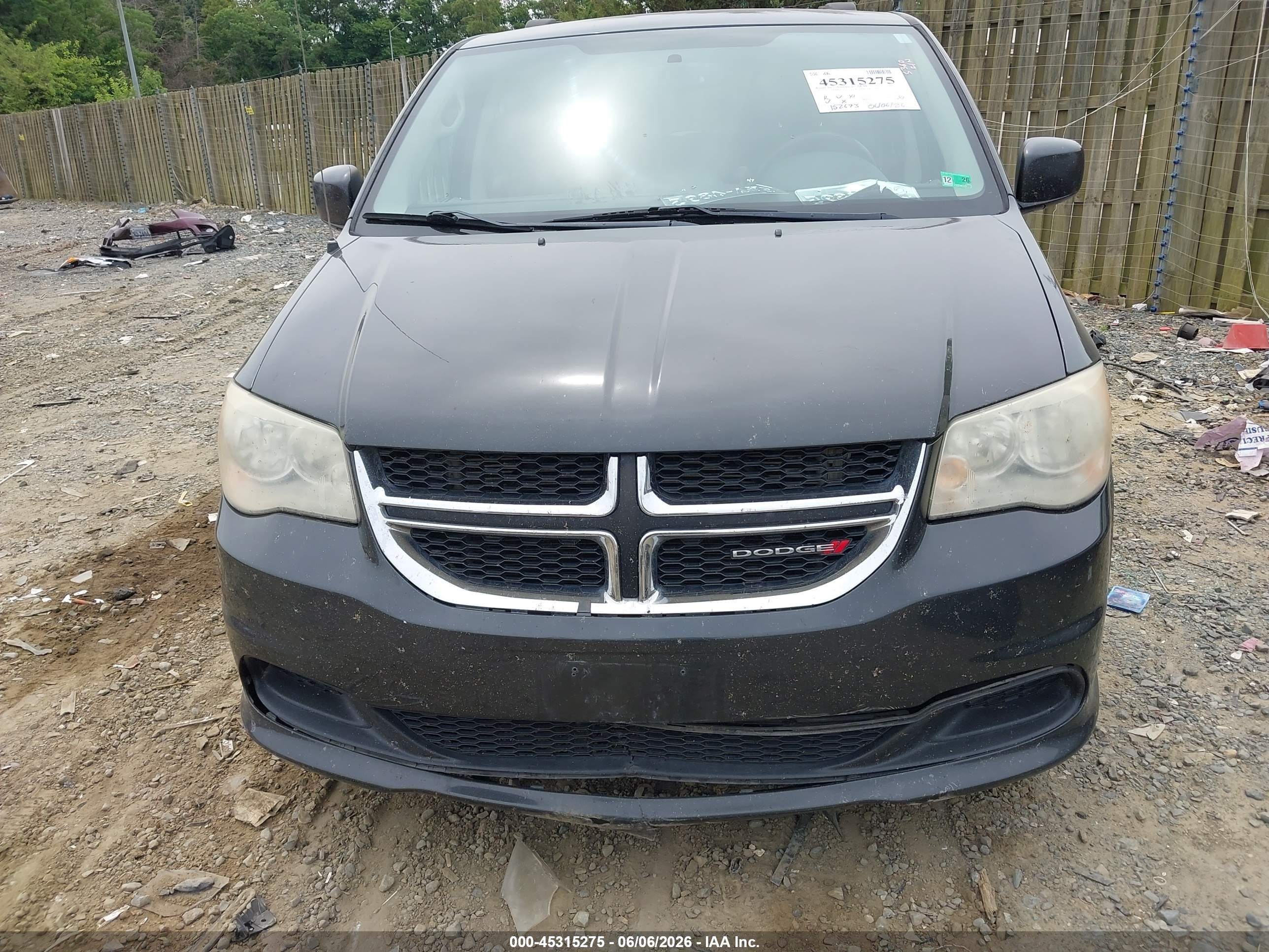 2012 Dodge Grand Caravan Sxt Black vin: 2C4RDGCGXCR308493
