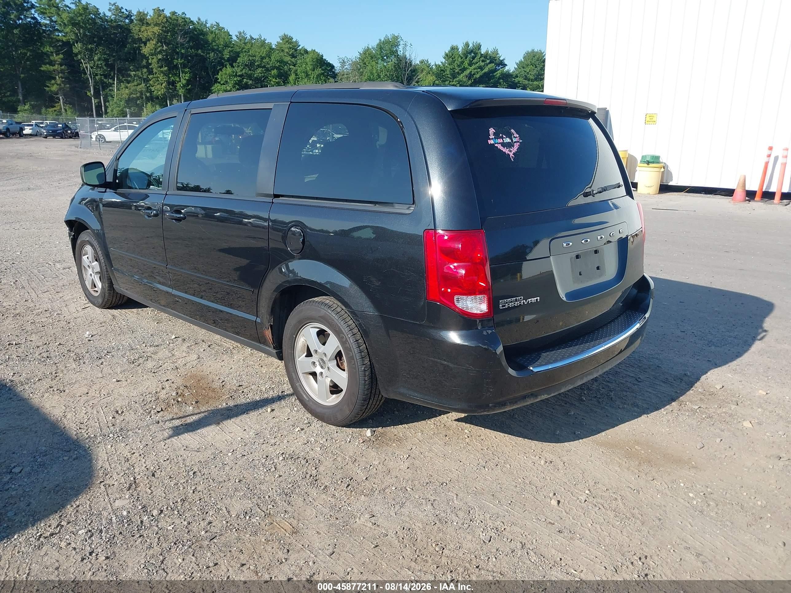 2012 Dodge Grand Caravan Sxt Black vin: 2C4RDGCGXCR343566