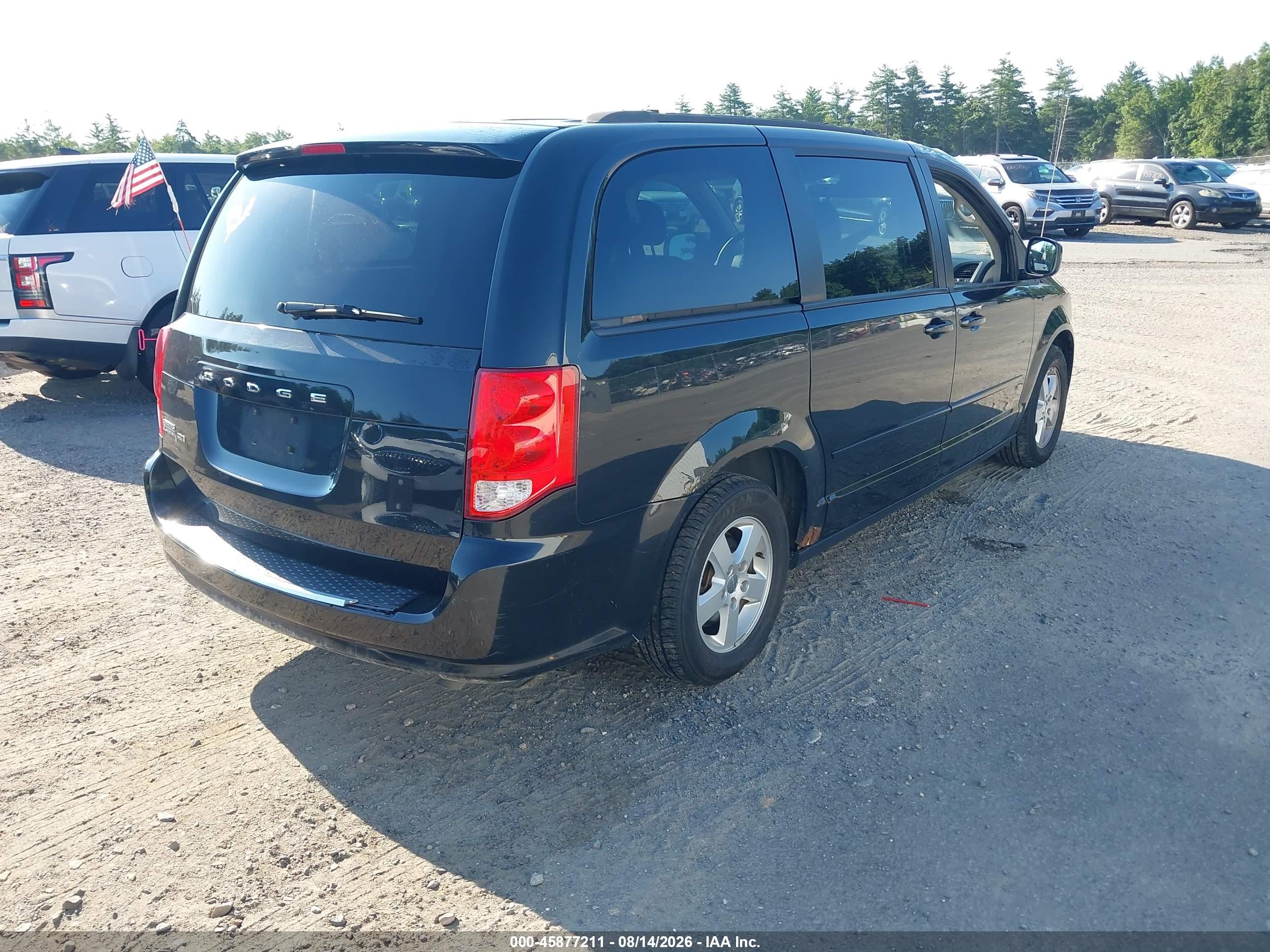 2012 Dodge Grand Caravan Sxt Black vin: 2C4RDGCGXCR343566