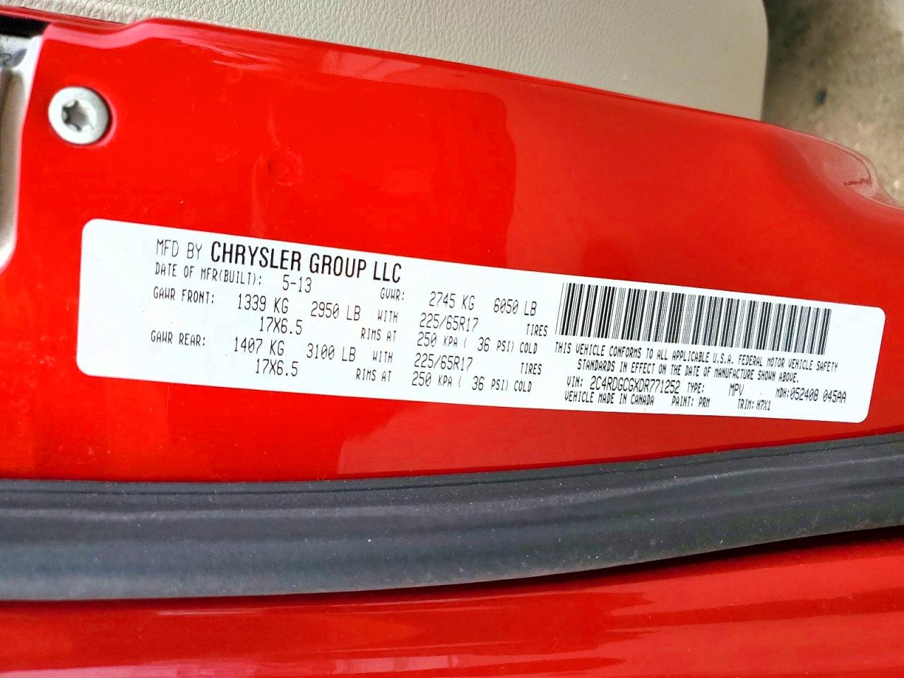 2013 Dodge Grand Caravan Sxt Red vin: 2C4RDGCGXDR771252