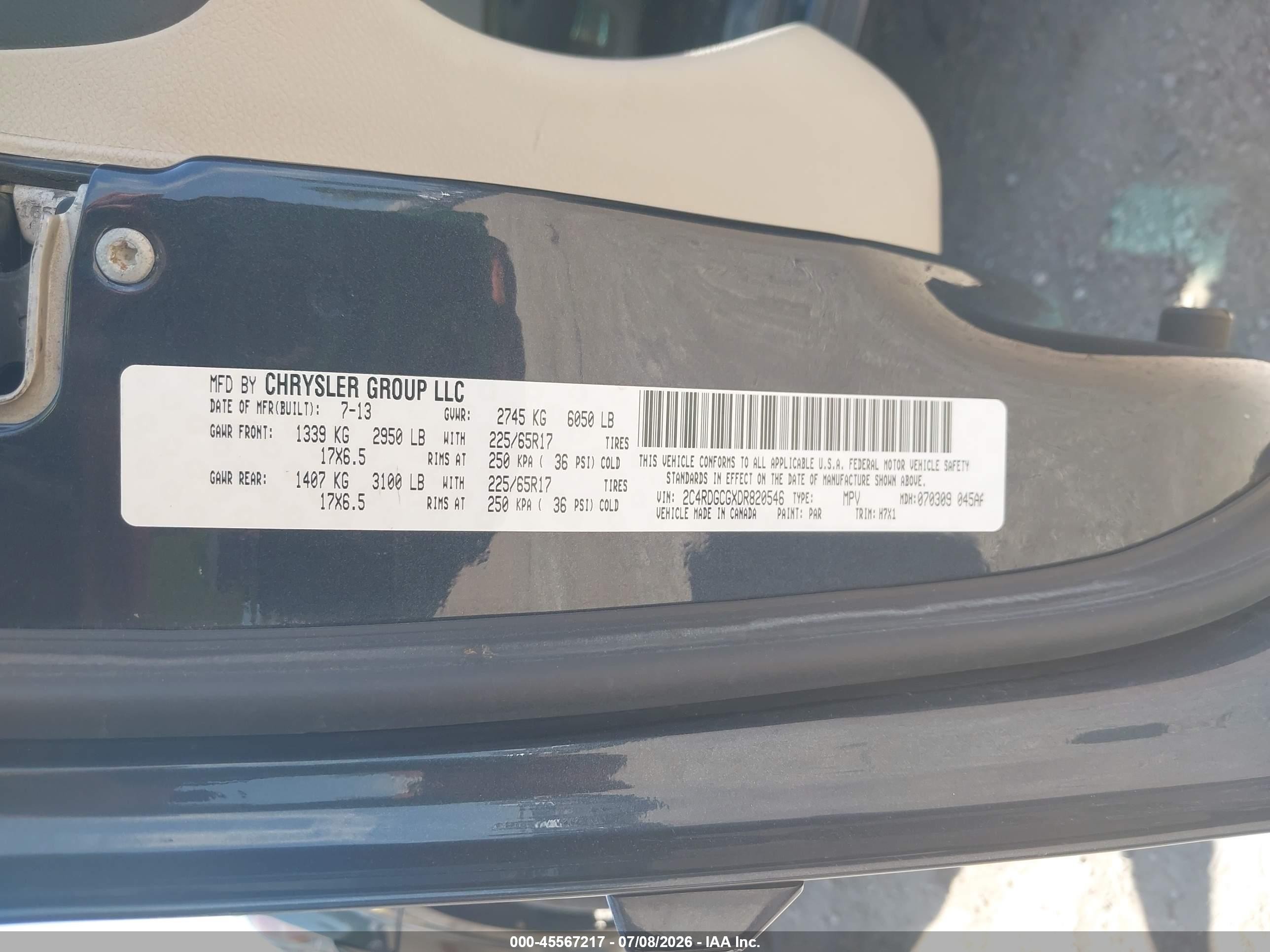 2013 Dodge Grand Caravan Sxt Gray vin: 2C4RDGCGXDR820546
