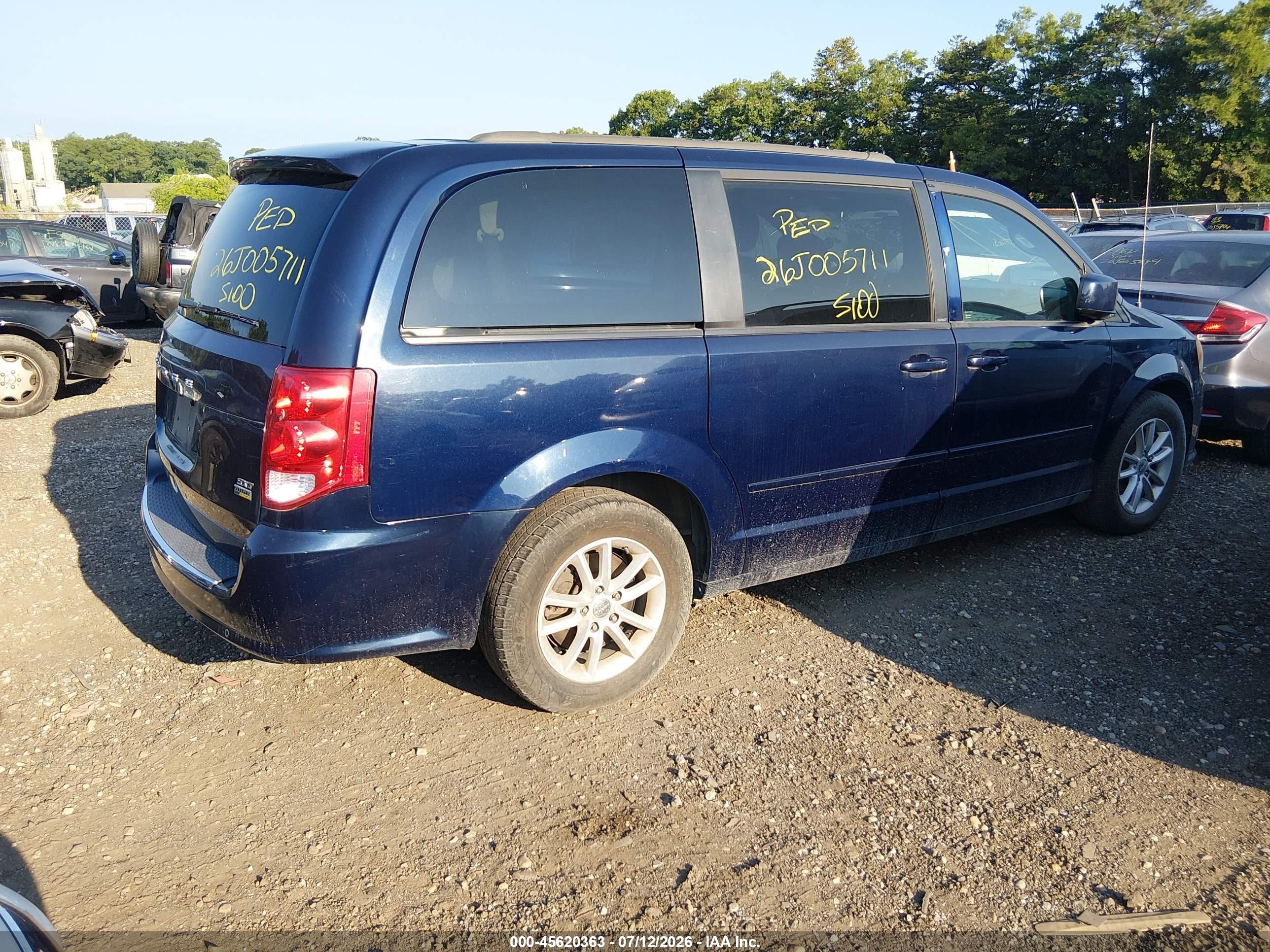2014 Dodge Grand Caravan Sxt Синий vin: 2C4RDGCGXER266104
