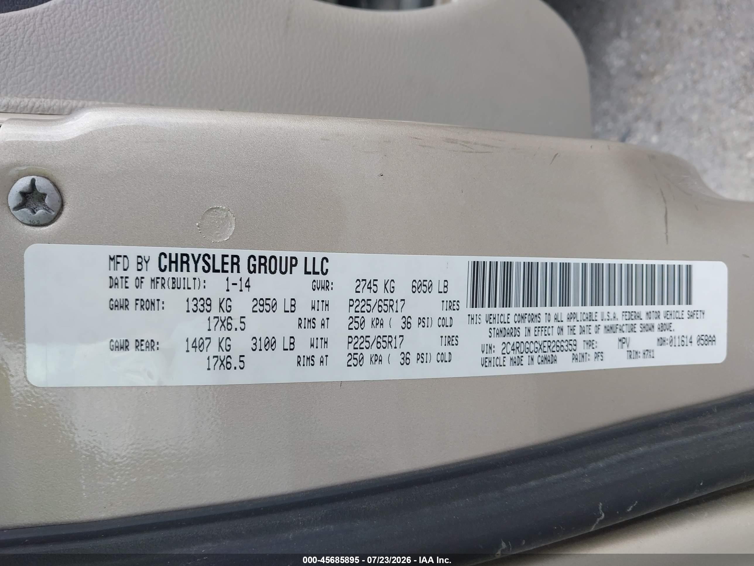 2014 Dodge Grand Caravan Sxt Champagne vin: 2C4RDGCGXER266359