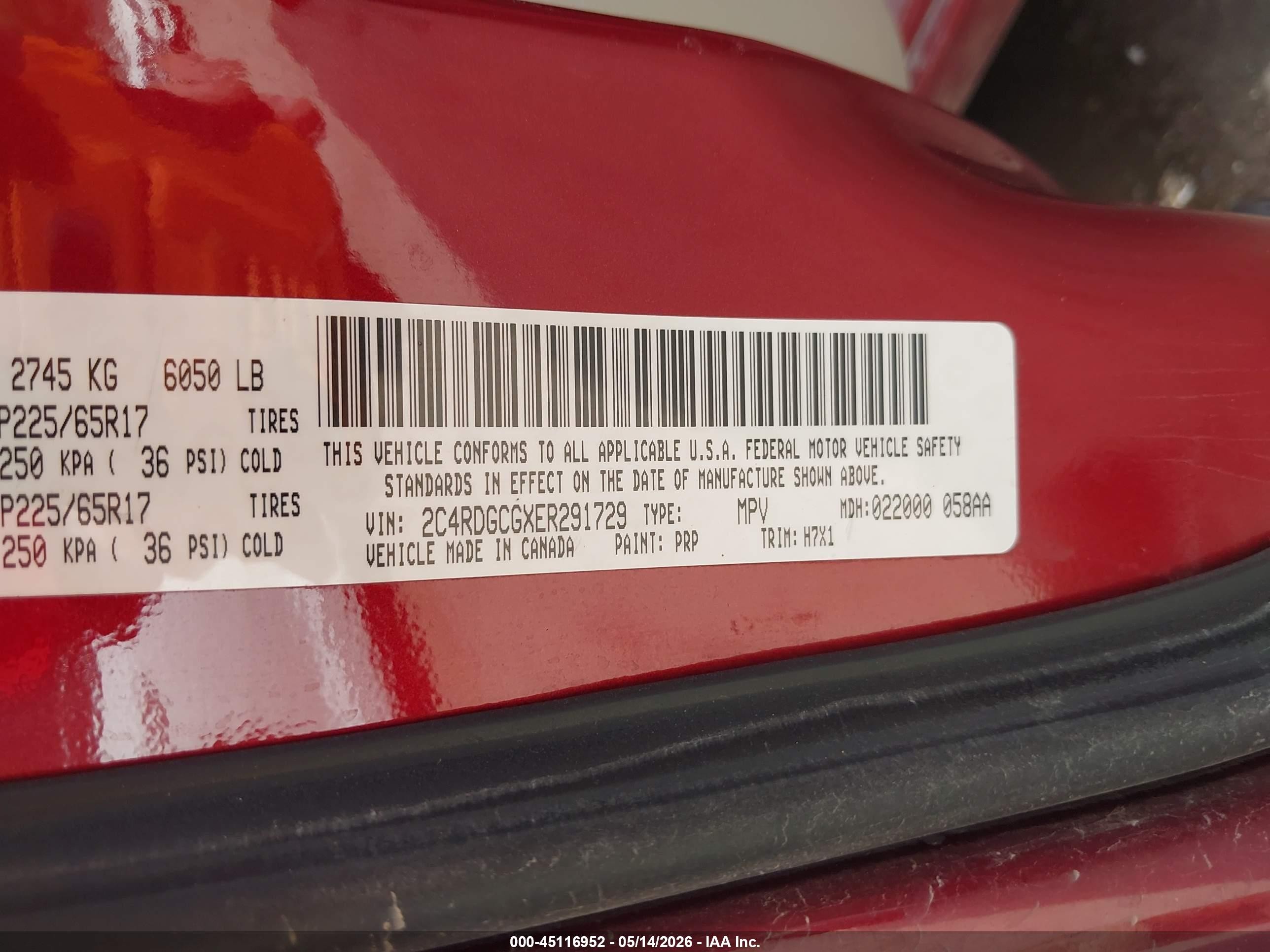 2014 Dodge Grand Caravan Sxt Red vin: 2C4RDGCGXER291729