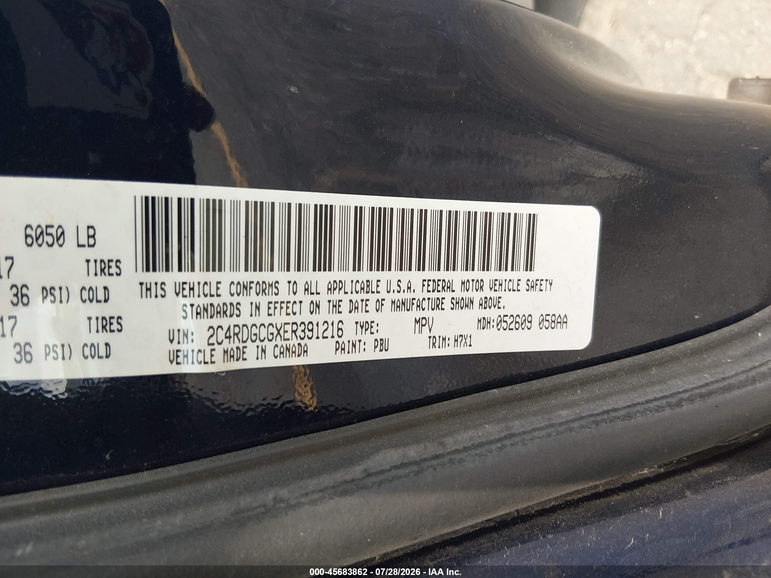 2014 Dodge Grand Caravan Sxt Dark Blue vin: 2C4RDGCGXER391216