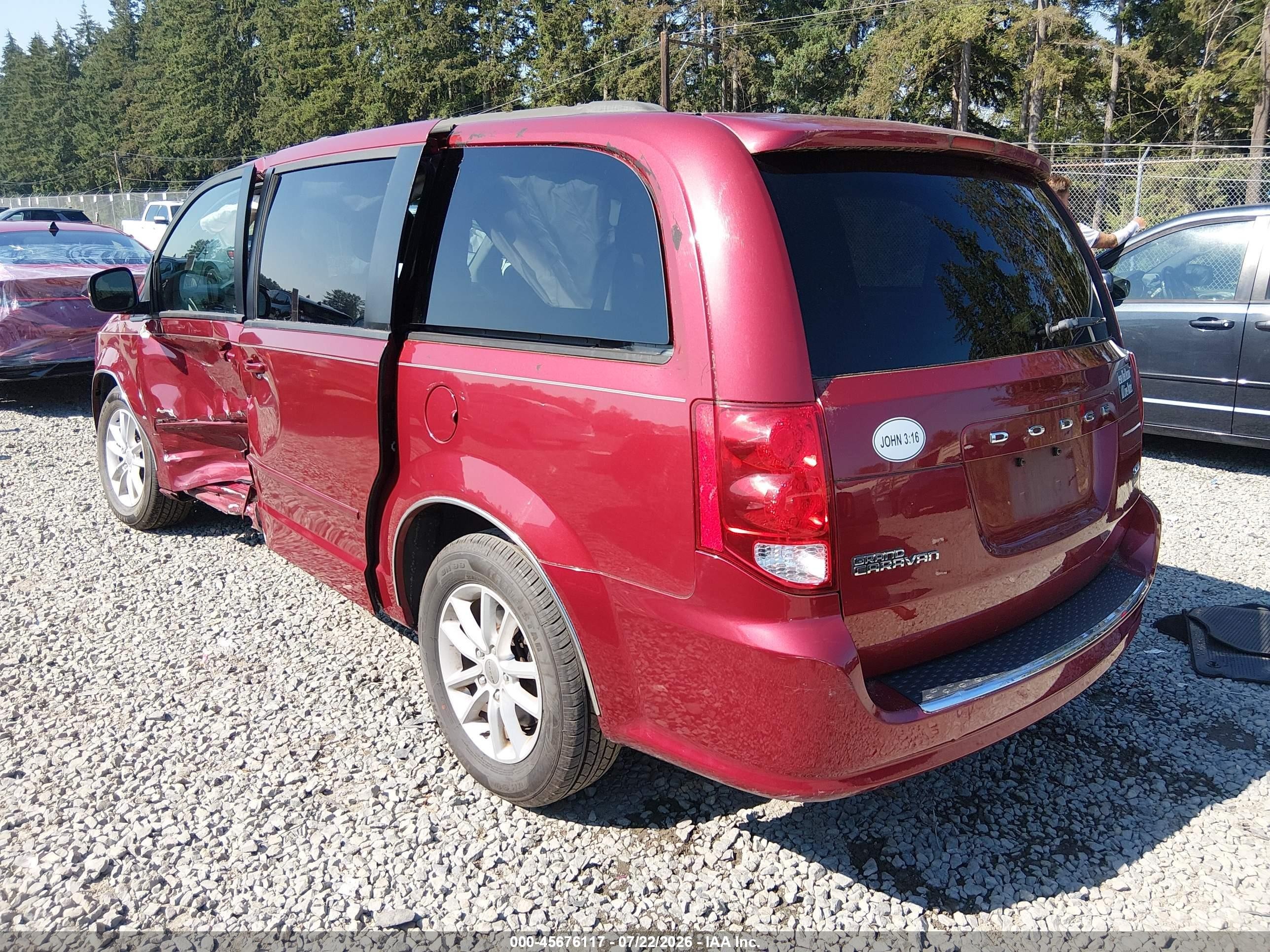 2014 Dodge Grand Caravan Sxt Red vin: 2C4RDGCGXER392284