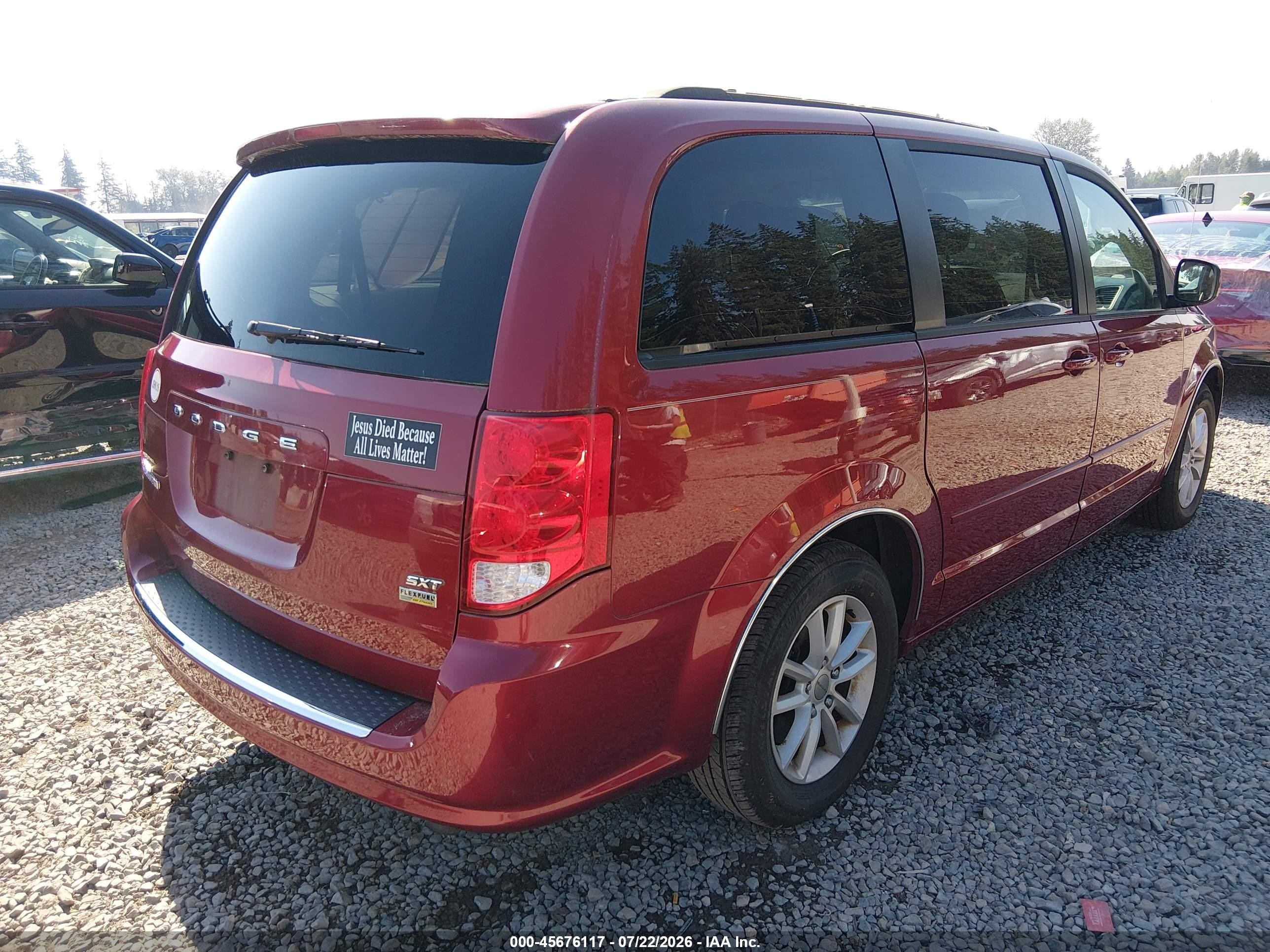 2014 Dodge Grand Caravan Sxt Red vin: 2C4RDGCGXER392284