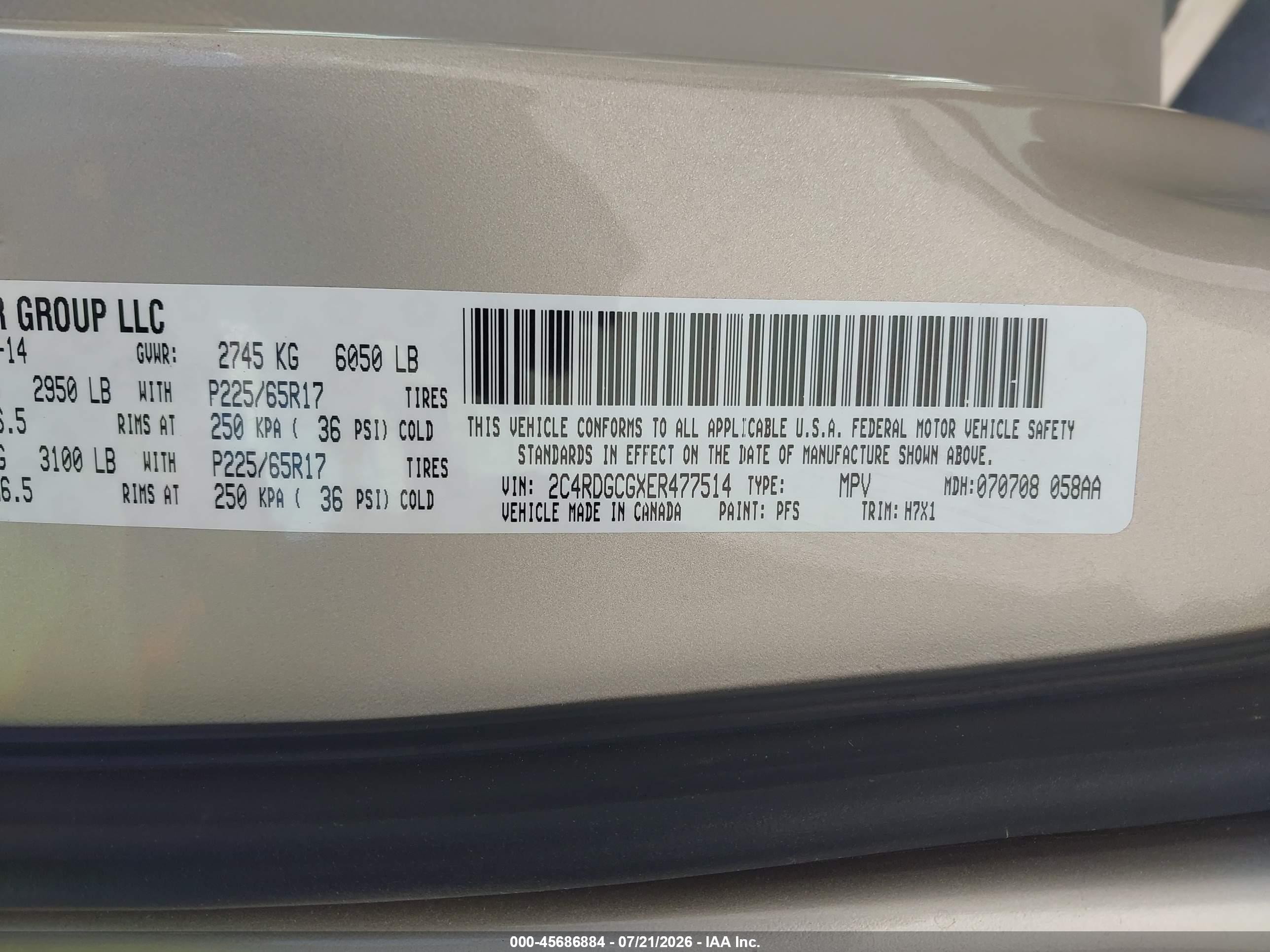 2014 Dodge Grand Caravan Sxt Gold vin: 2C4RDGCGXER477514