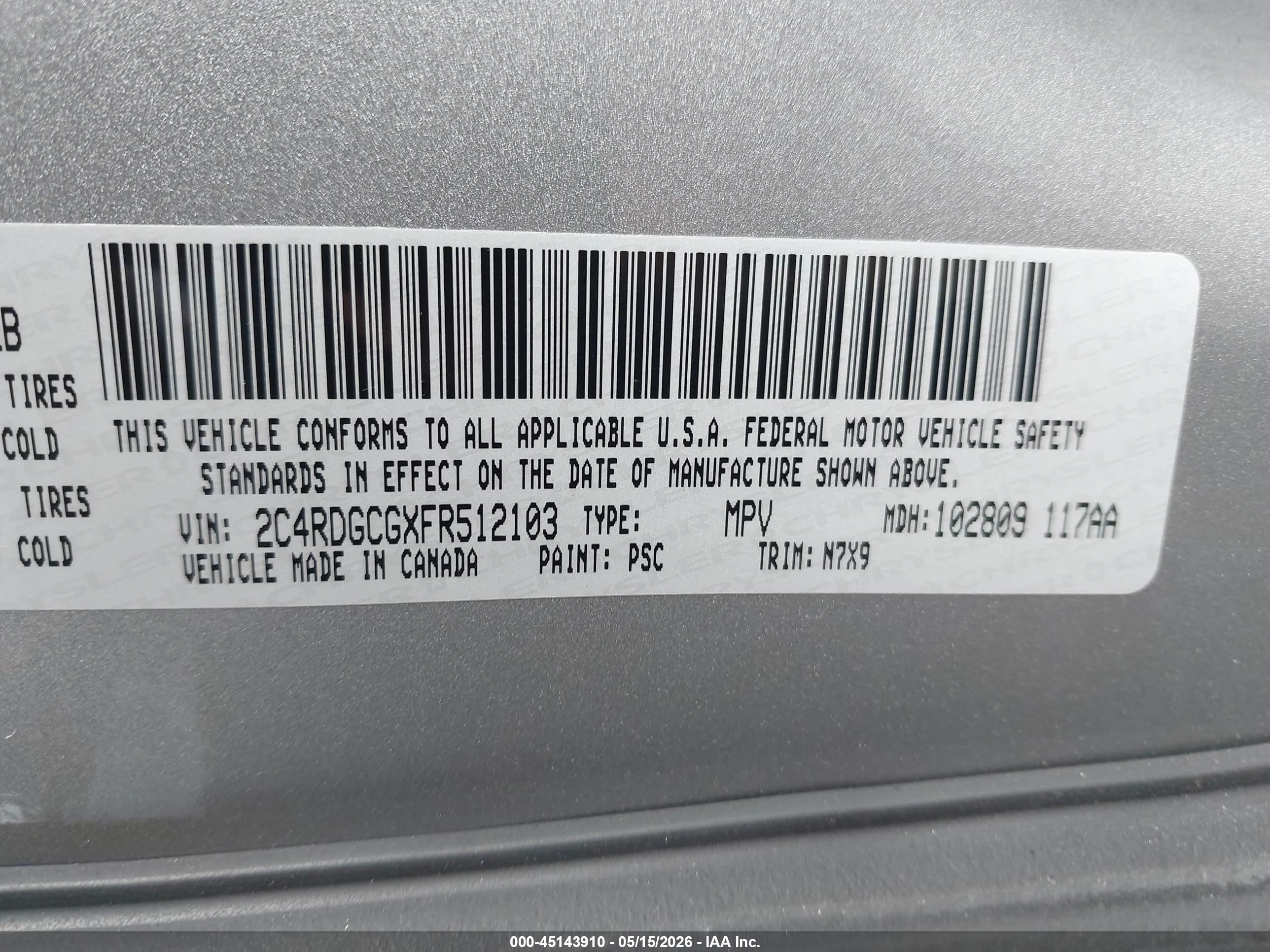 2015 Dodge Grand Caravan Sxt Gray vin: 2C4RDGCGXFR512103