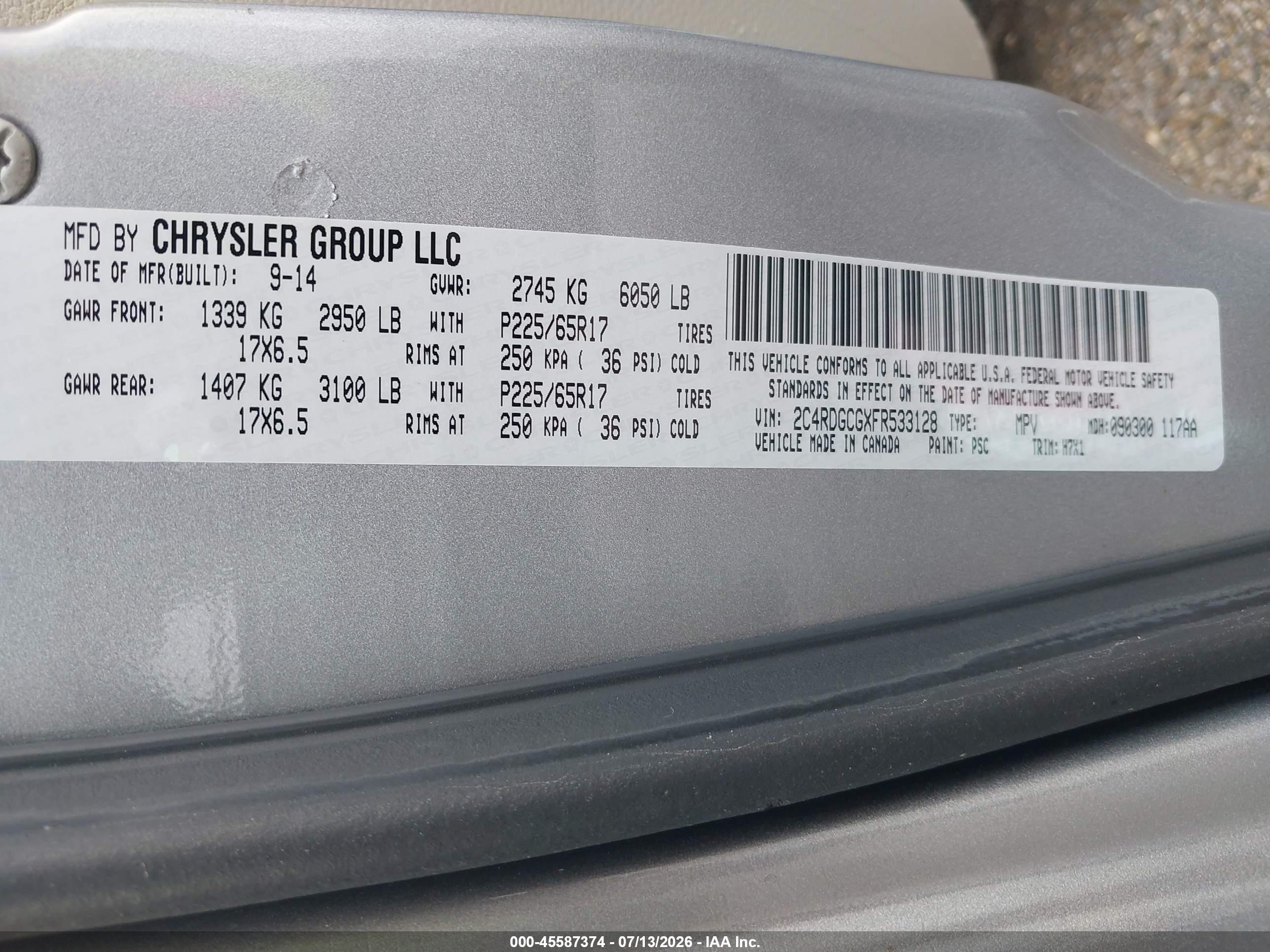 2015 Dodge Grand Caravan Sxt Silver vin: 2C4RDGCGXFR533128