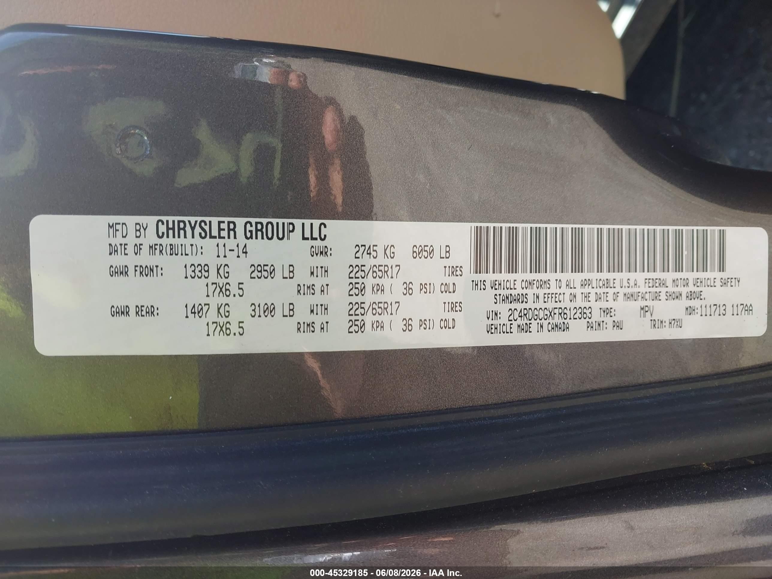 2015 Dodge Grand Caravan Sxt Gray vin: 2C4RDGCGXFR612363