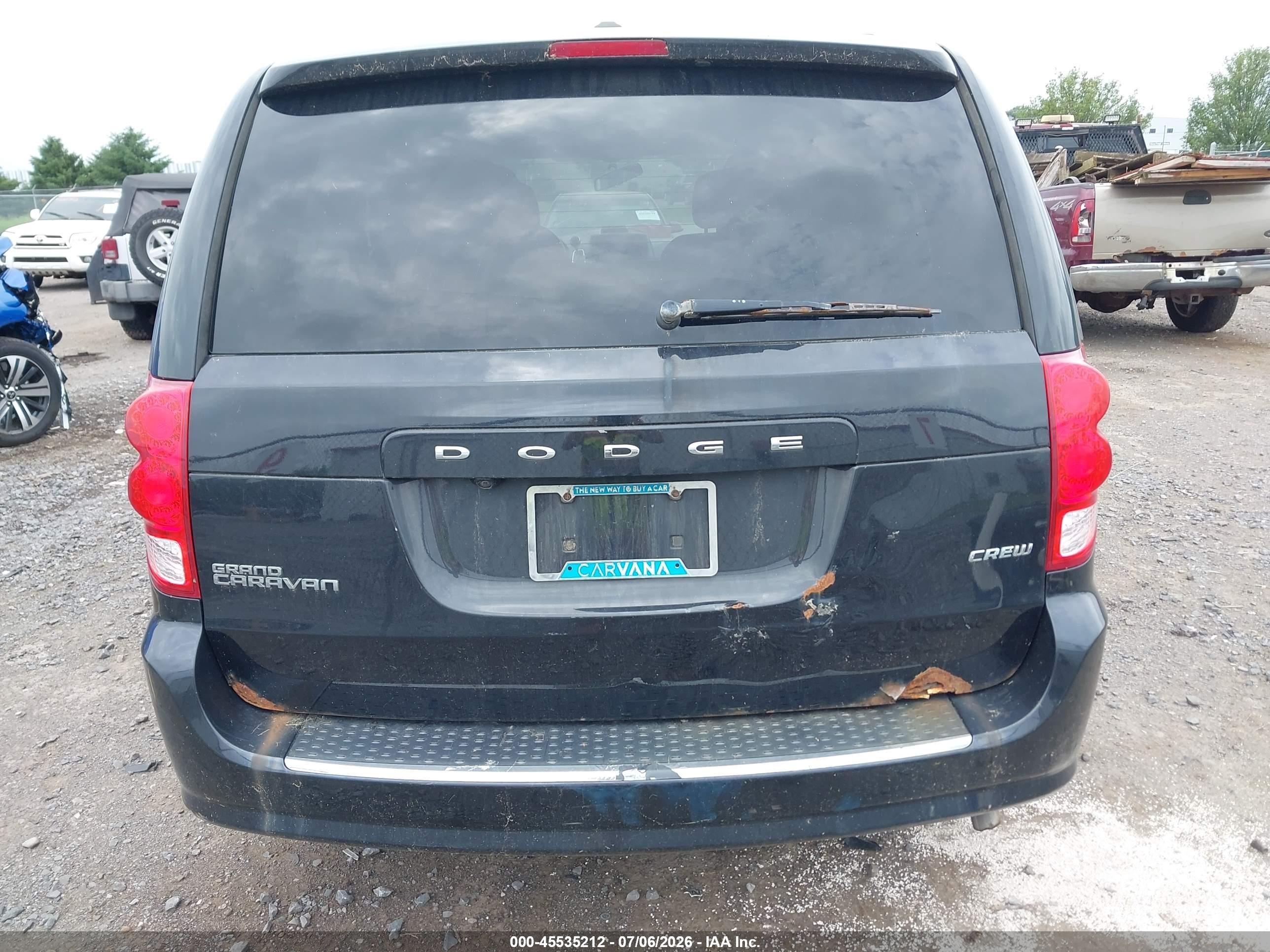 2012 Dodge Grand Caravan Crew Black vin: 2C4RDGDG0CR138000