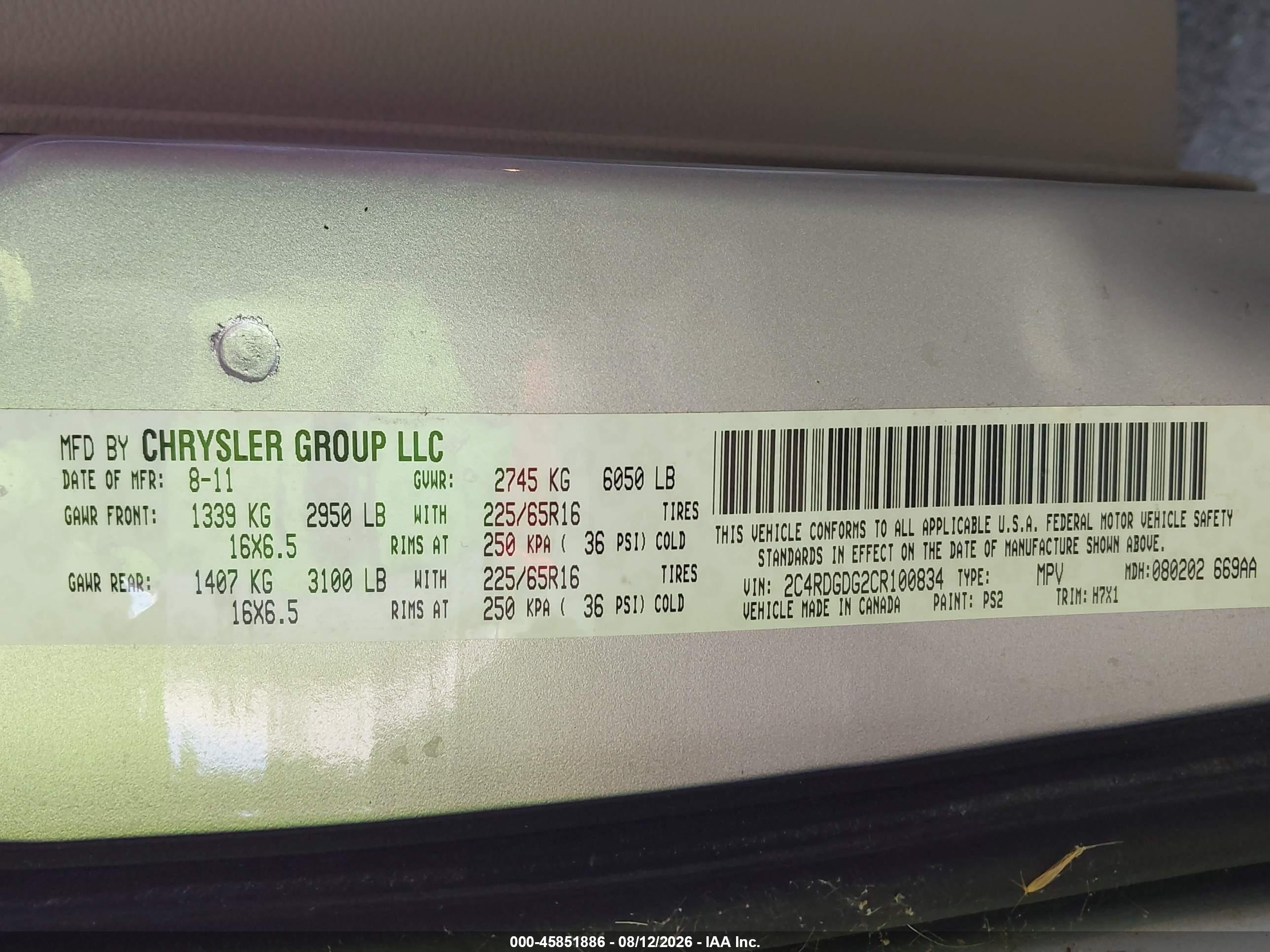 2012 Dodge Grand Caravan Crew Gray vin: 2C4RDGDG2CR100834