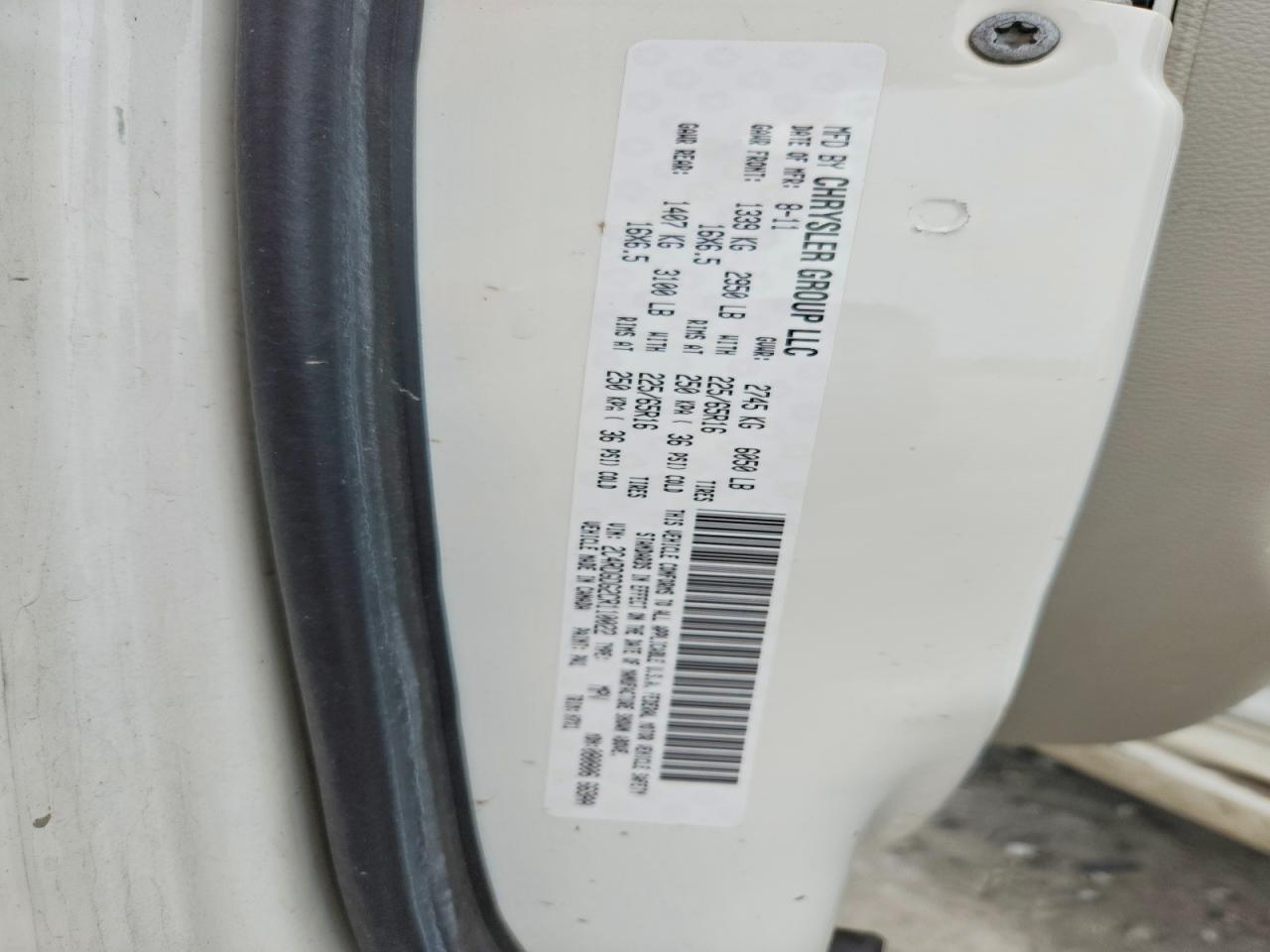 2012 Dodge Grand Caravan Crew White vin: 2C4RDGDG2CR110022