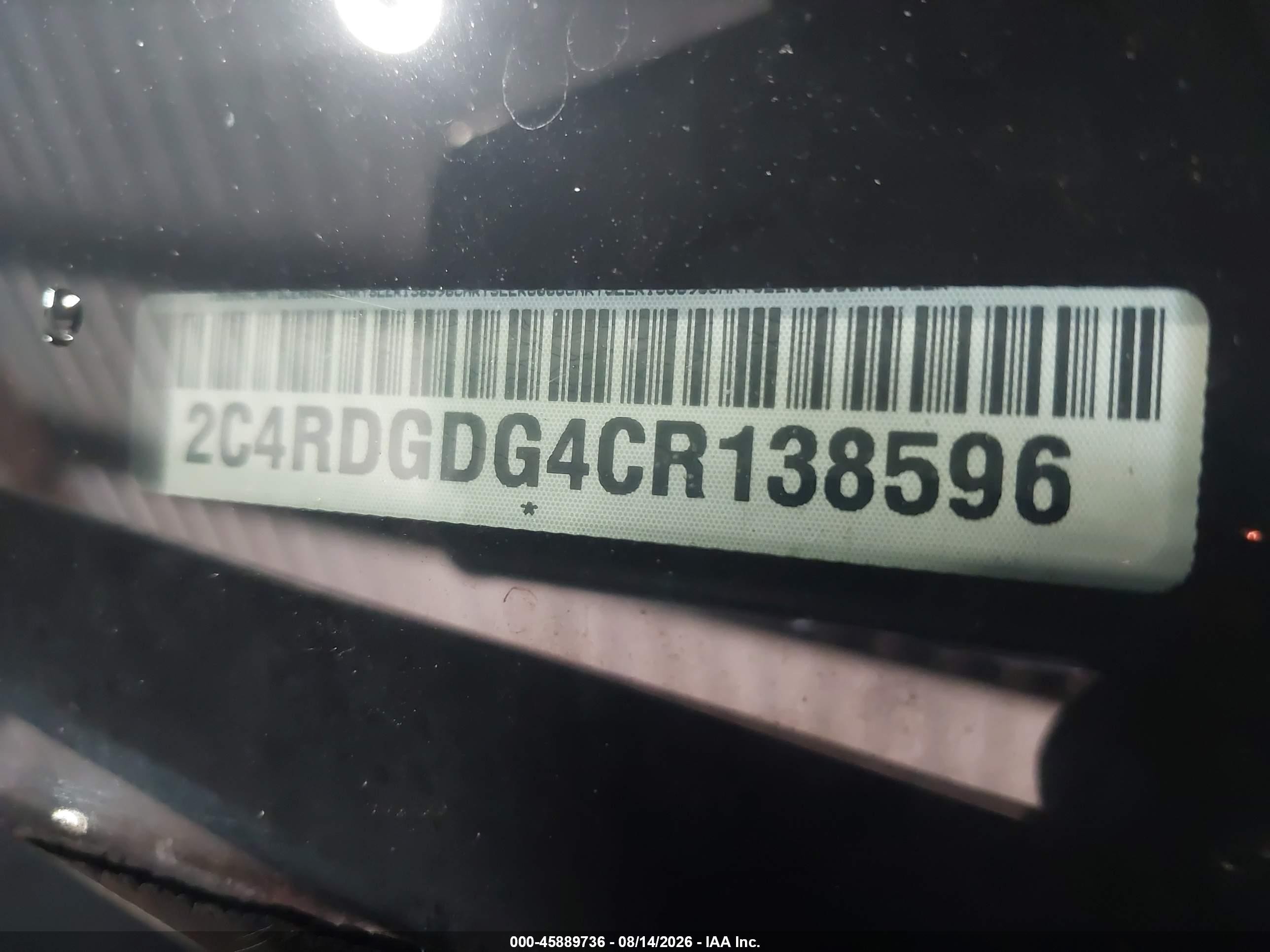 2012 Dodge Grand Caravan Crew Серый vin: 2C4RDGDG4CR138596