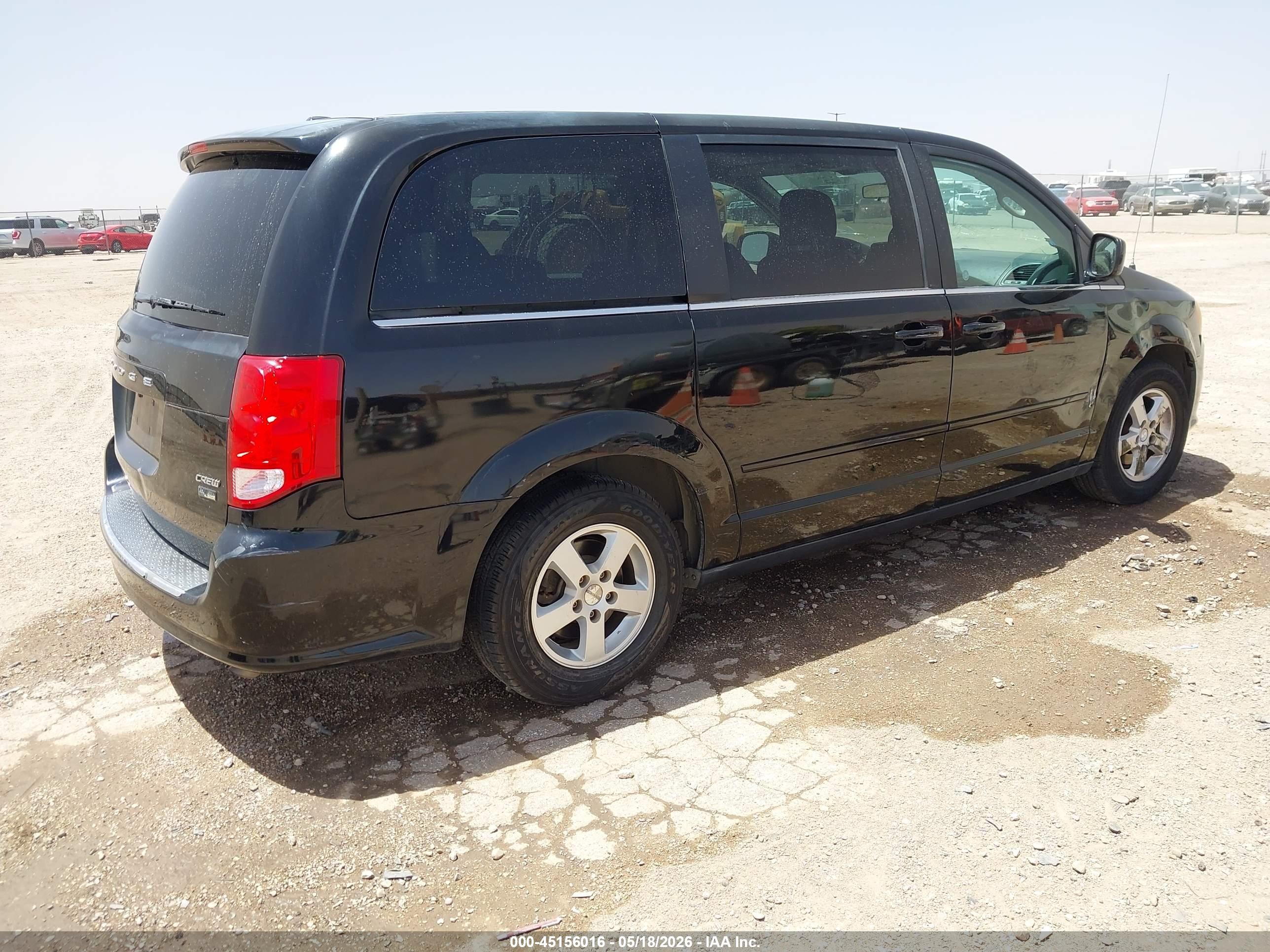 2012 Dodge Grand Caravan Crew Black vin: 2C4RDGDG4CR172845